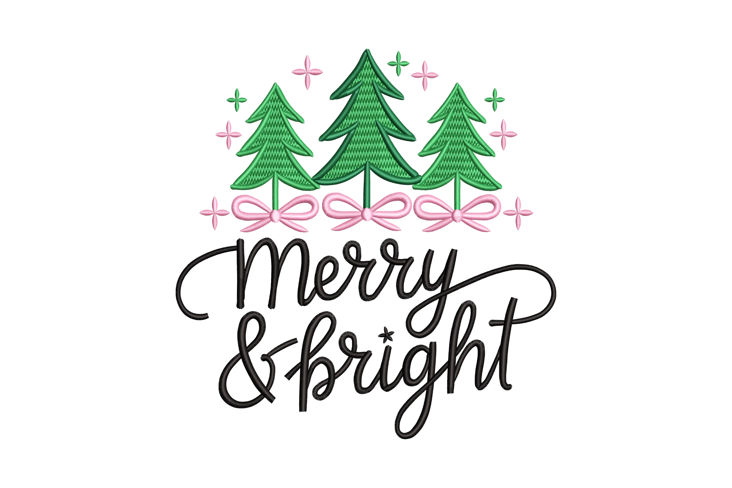 Merry and Bright Christmas Machine Embroidery Design free Download