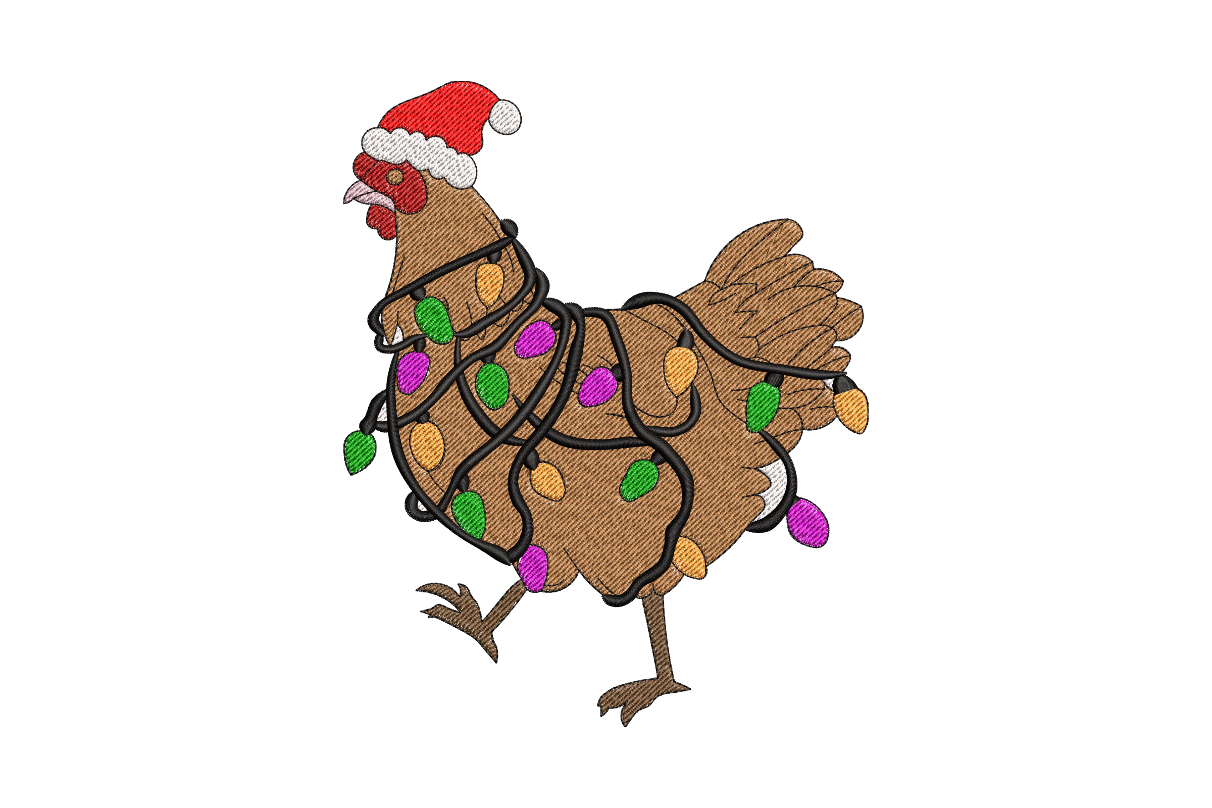 Christmas Chicken Embroidery Design