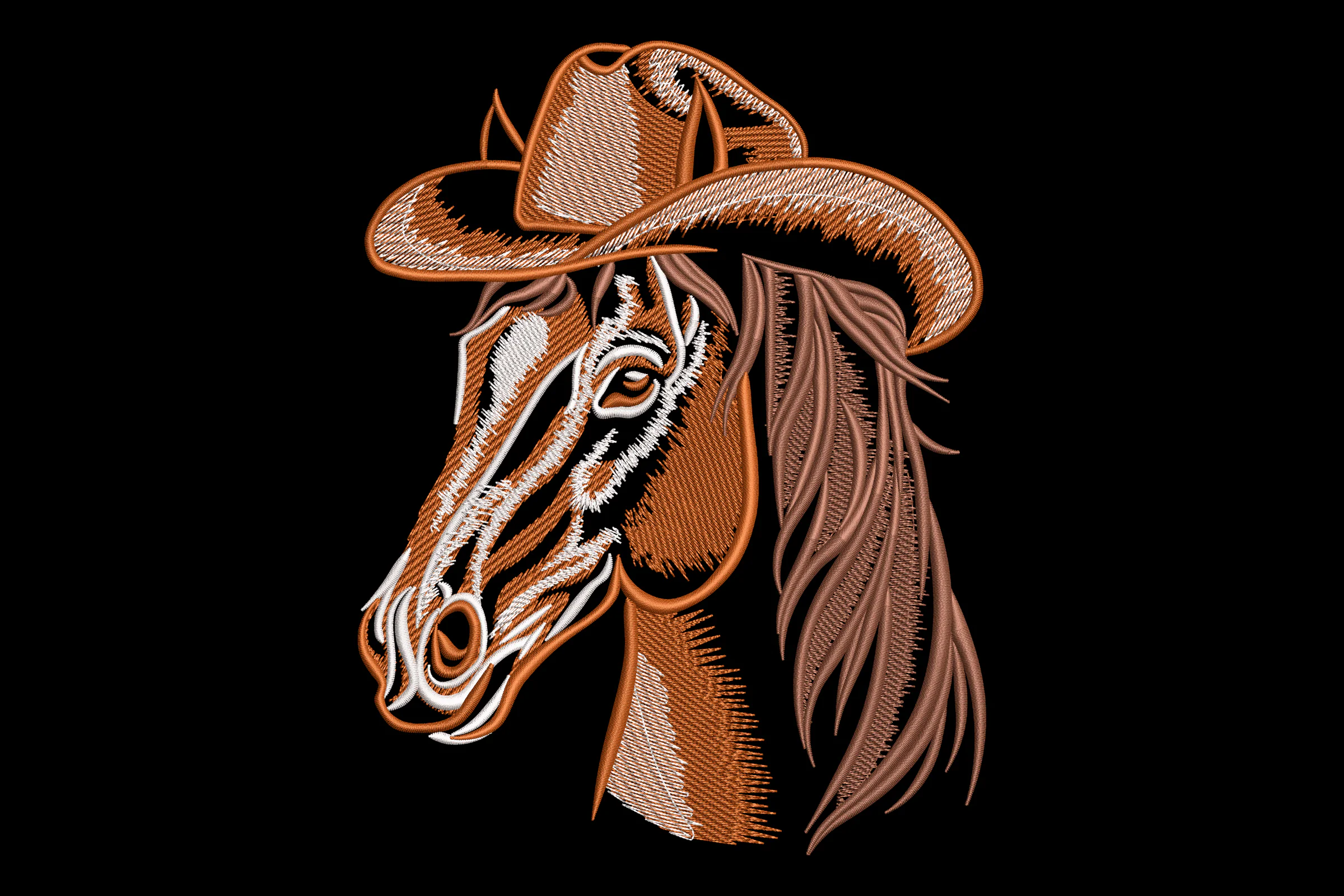 Western Cowboy Horse Embroidery Design