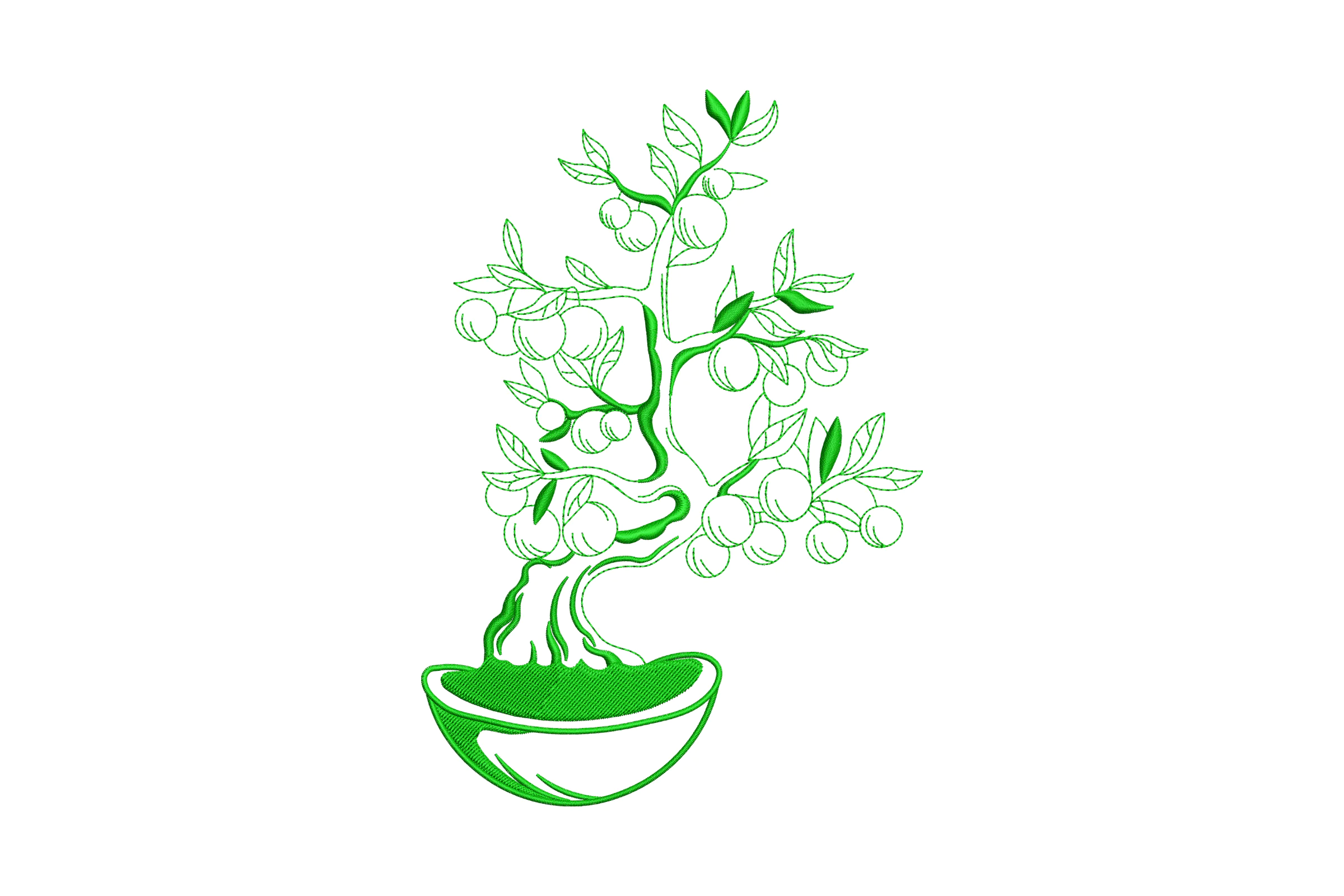 Olive Tree Bonsai Embroidery Design