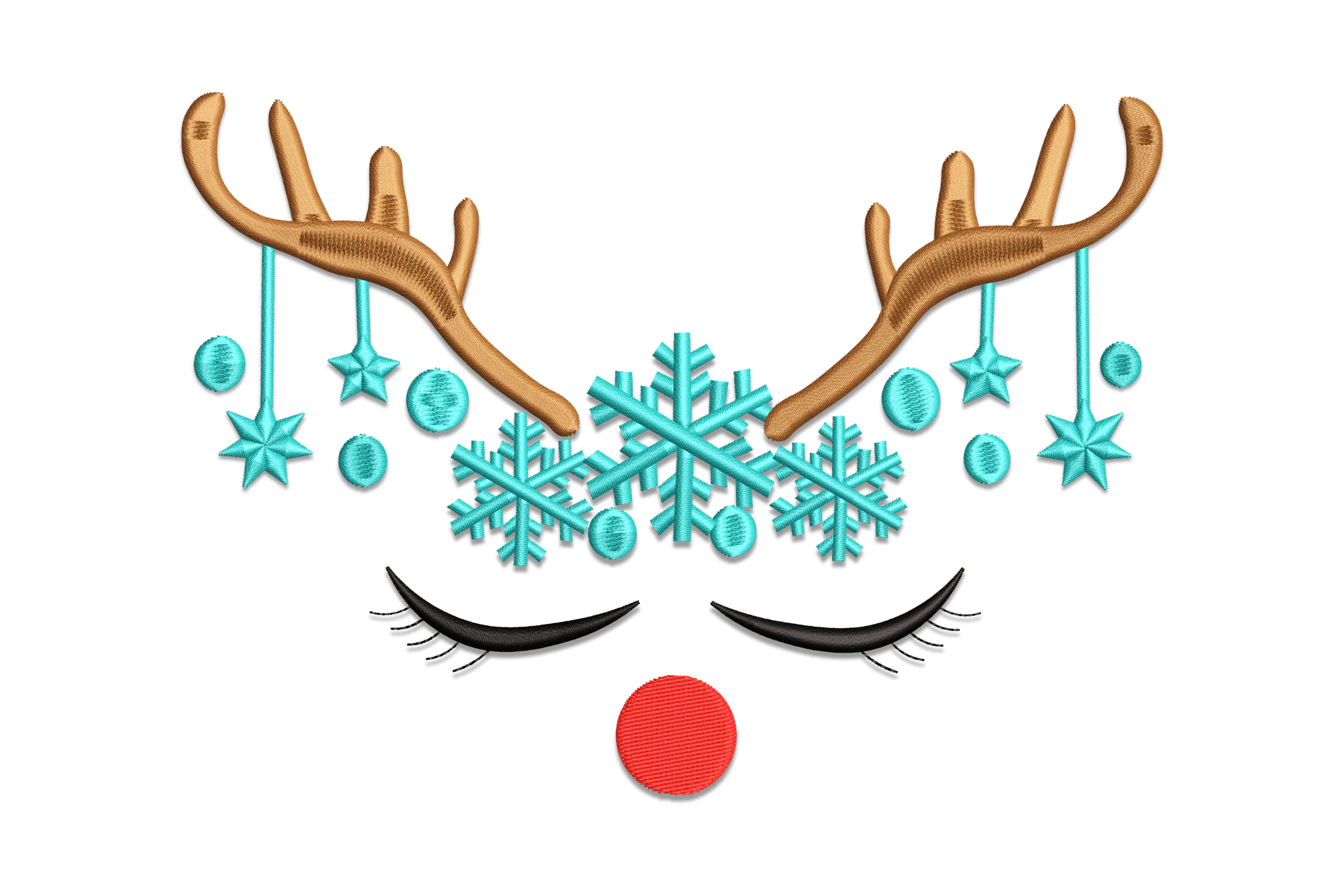 Reindeer Face Christmas Embroidery Design