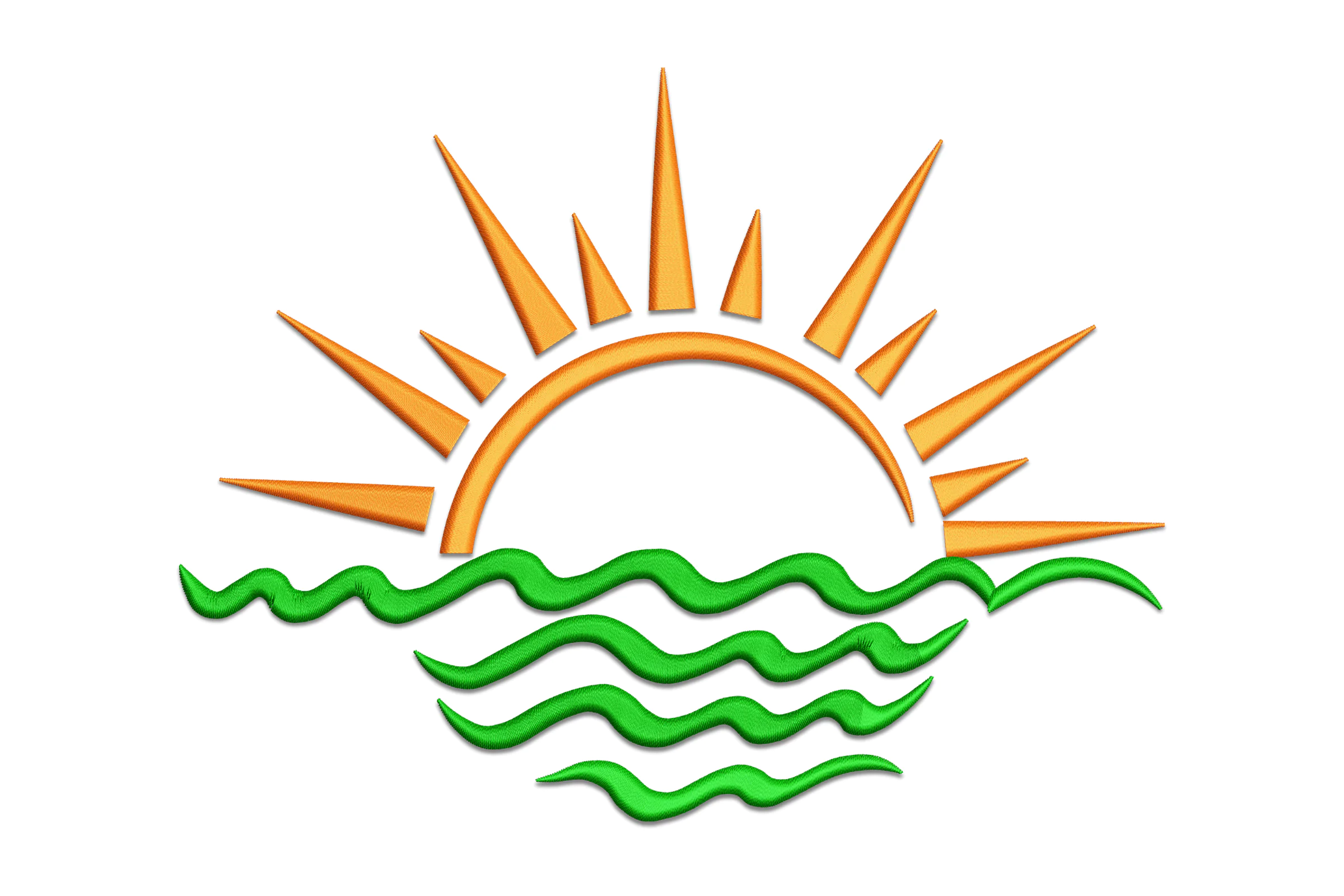 Sun and Waves Embroidery Design File