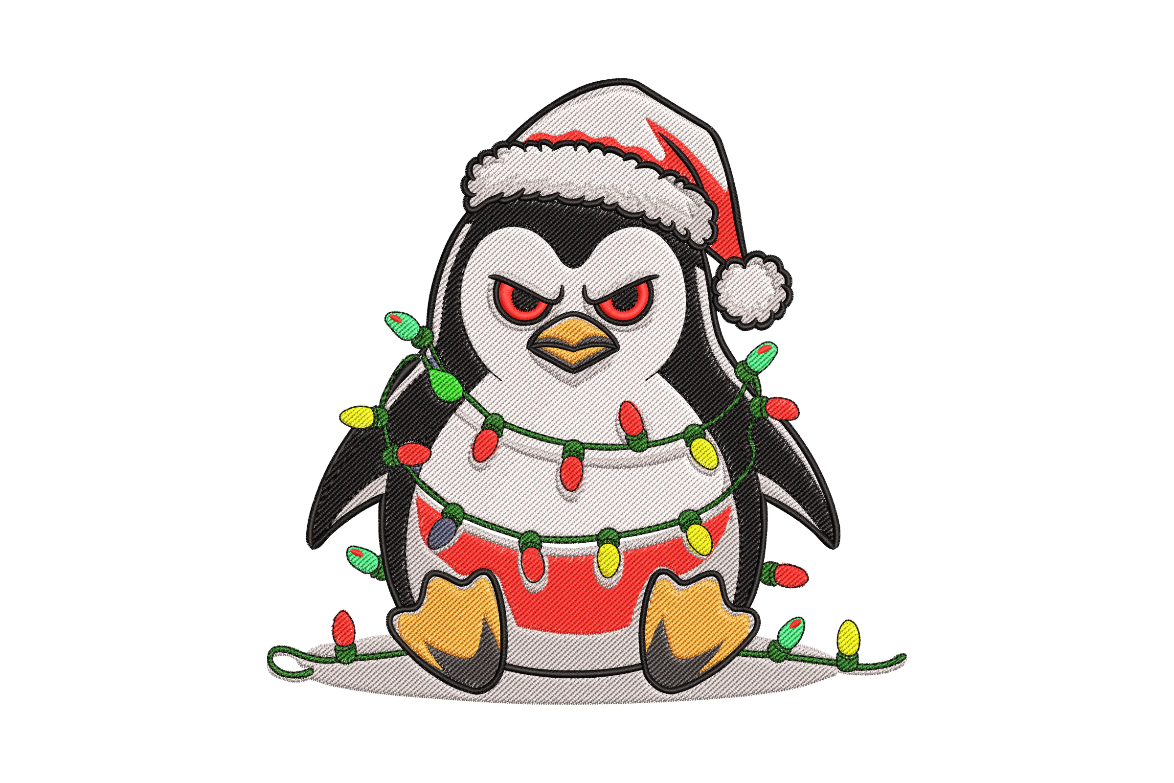 Christmas Penguin Embroidery Design