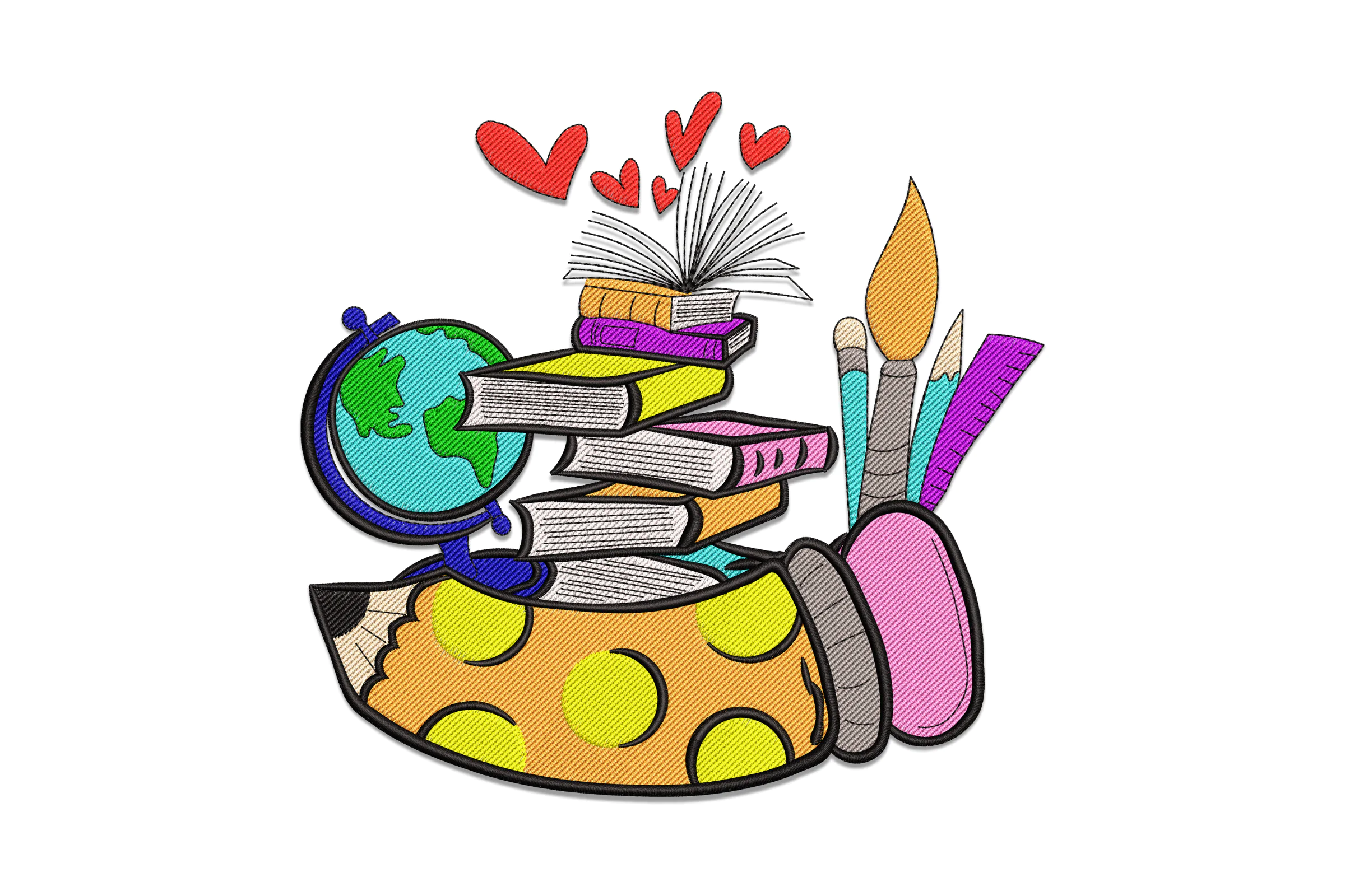 Teacher Pencil Embroidery Design