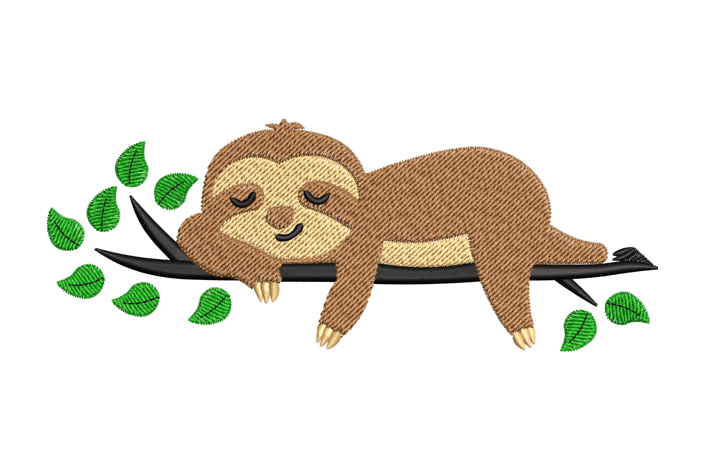 Sleeping Sloth - Machine Embroidery Design