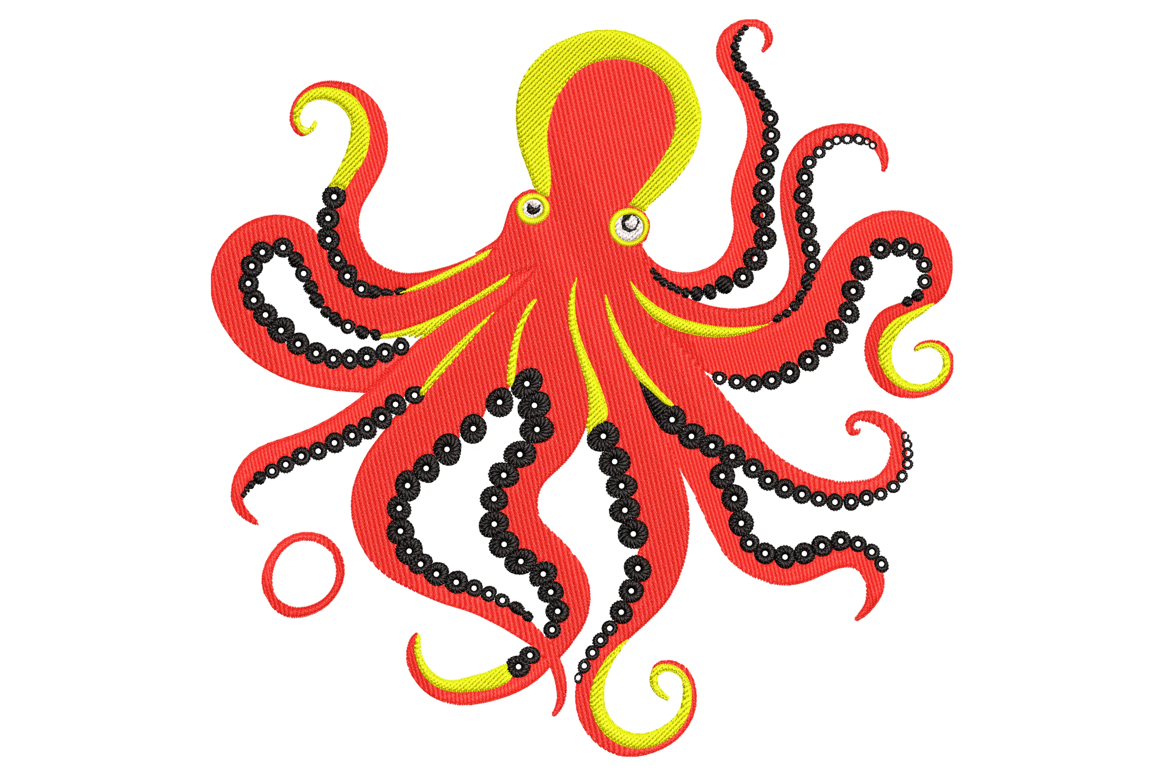 Vibrant Octopus Embroidery Design