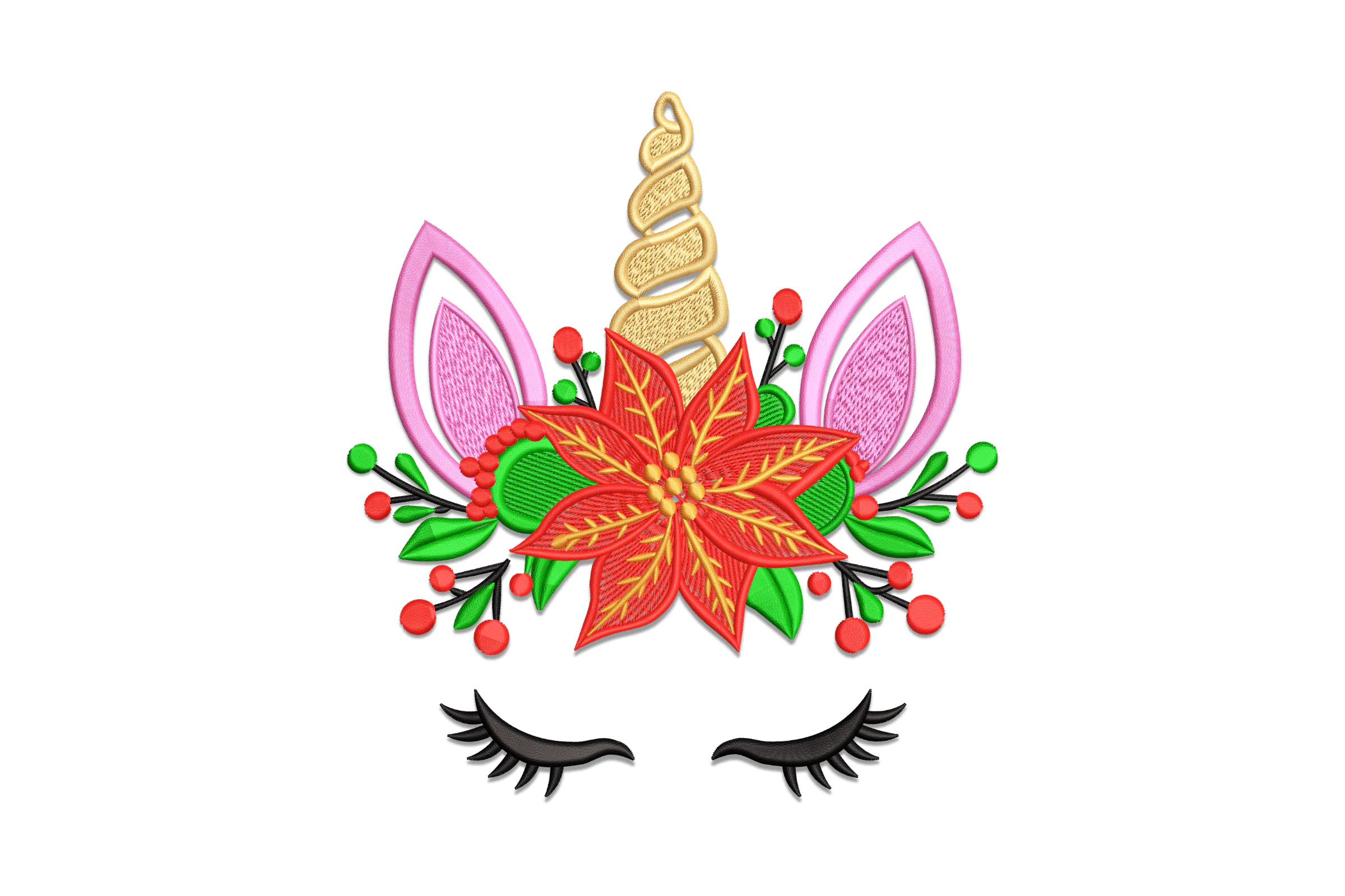 Unicorn Christmas Embroidery Design File