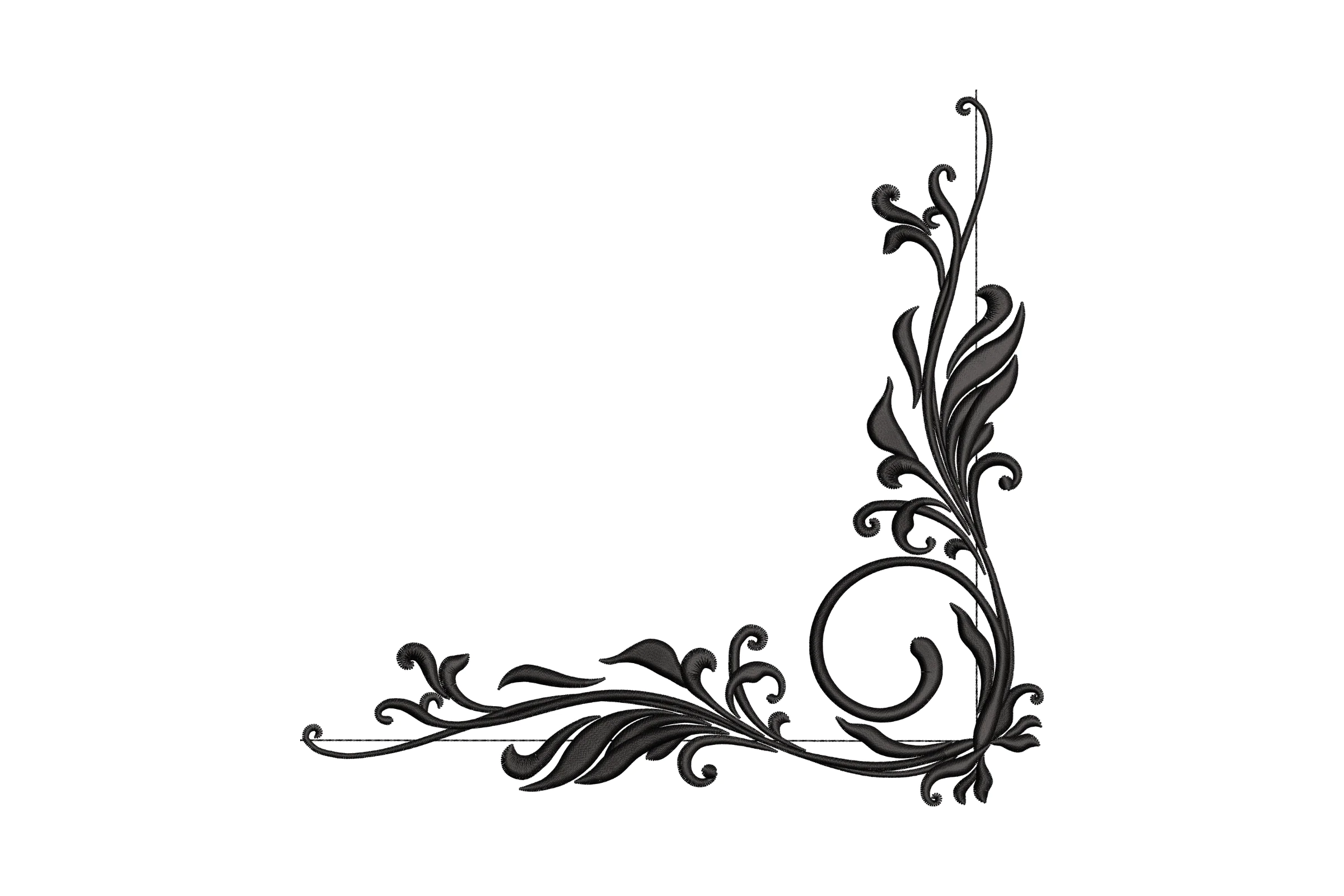Floral Corner Embroidery Design