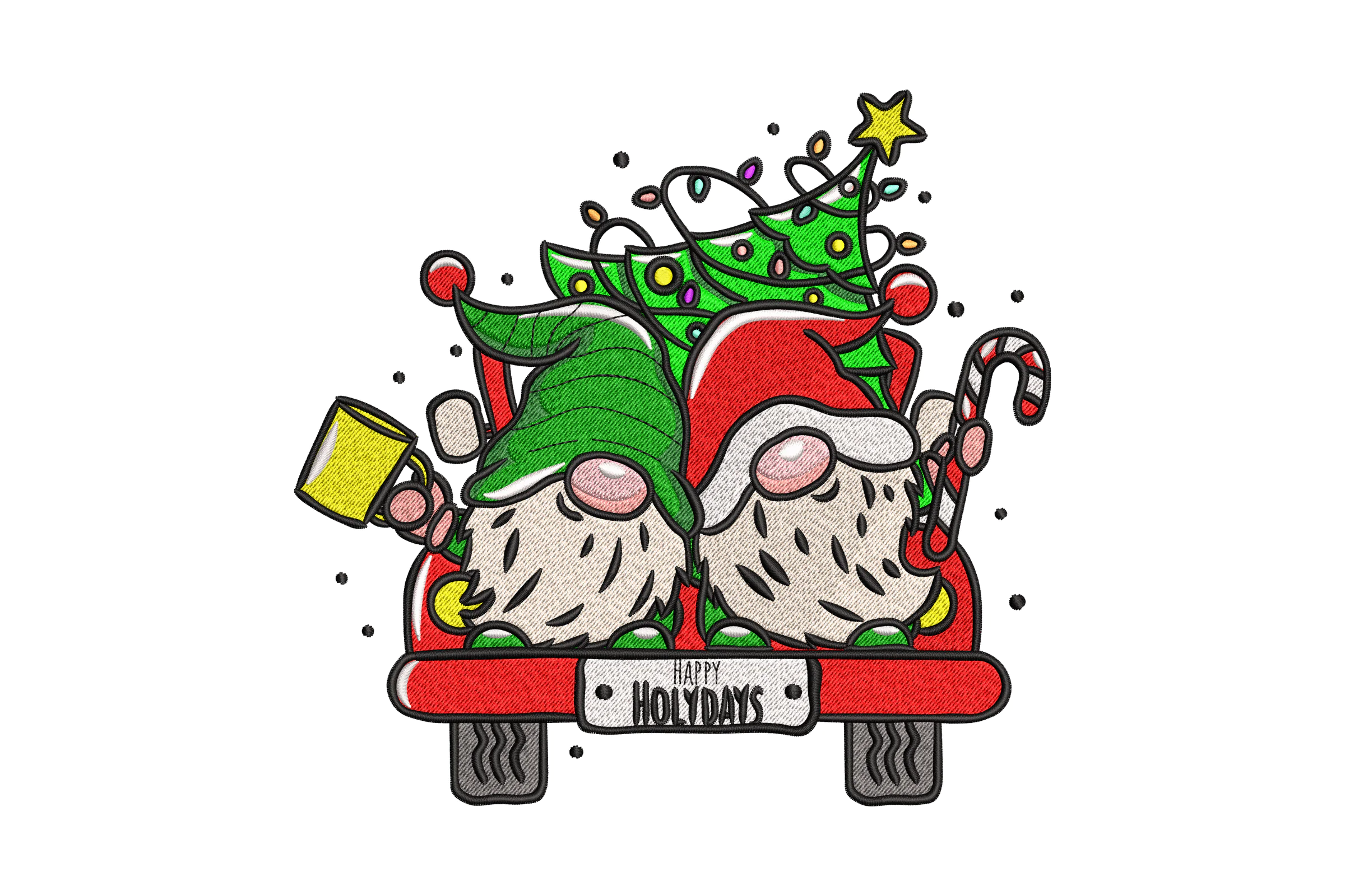 Cute Christmas Gnomes Embroidery Design