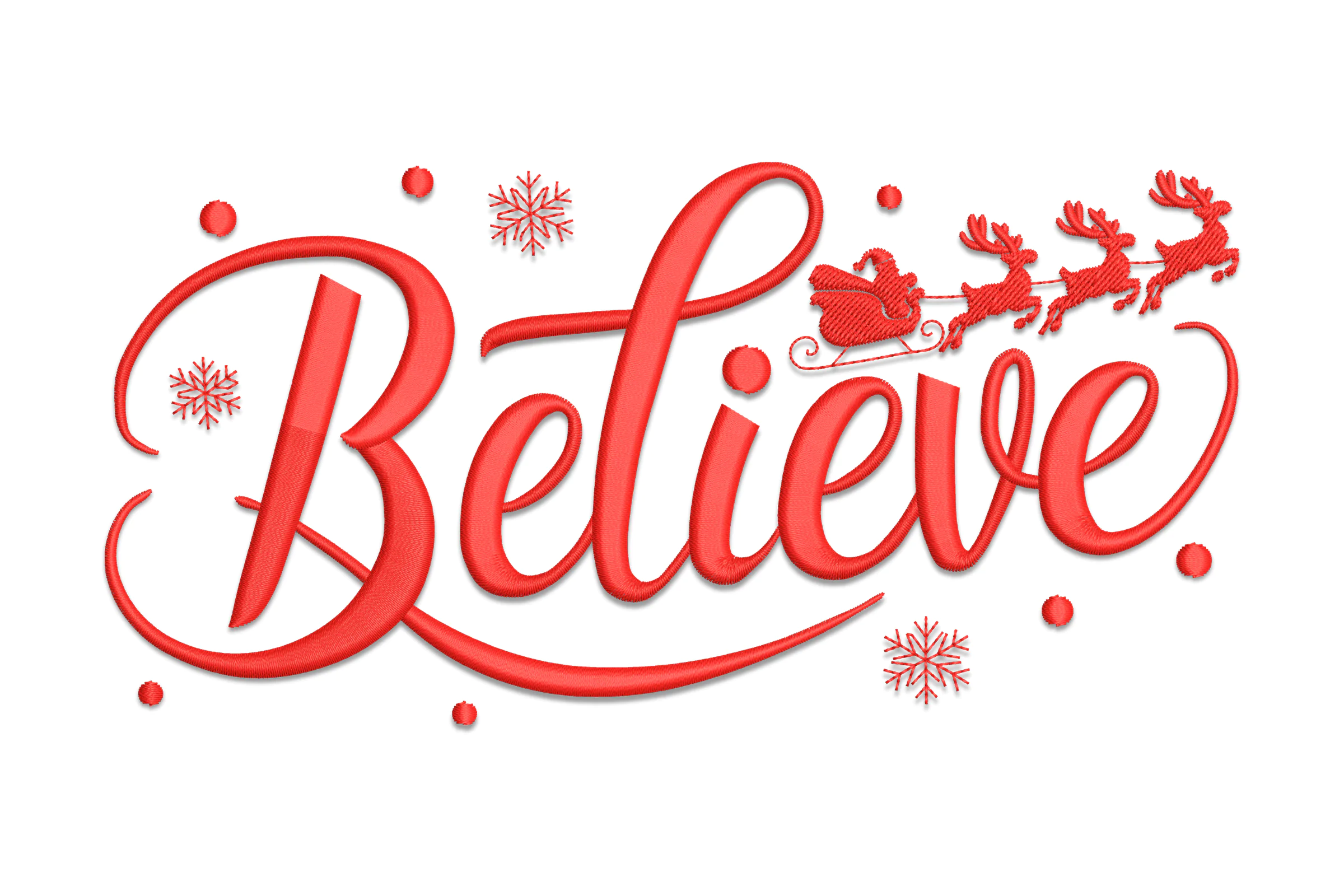 Christmas Believe Embroidery Design Pattern