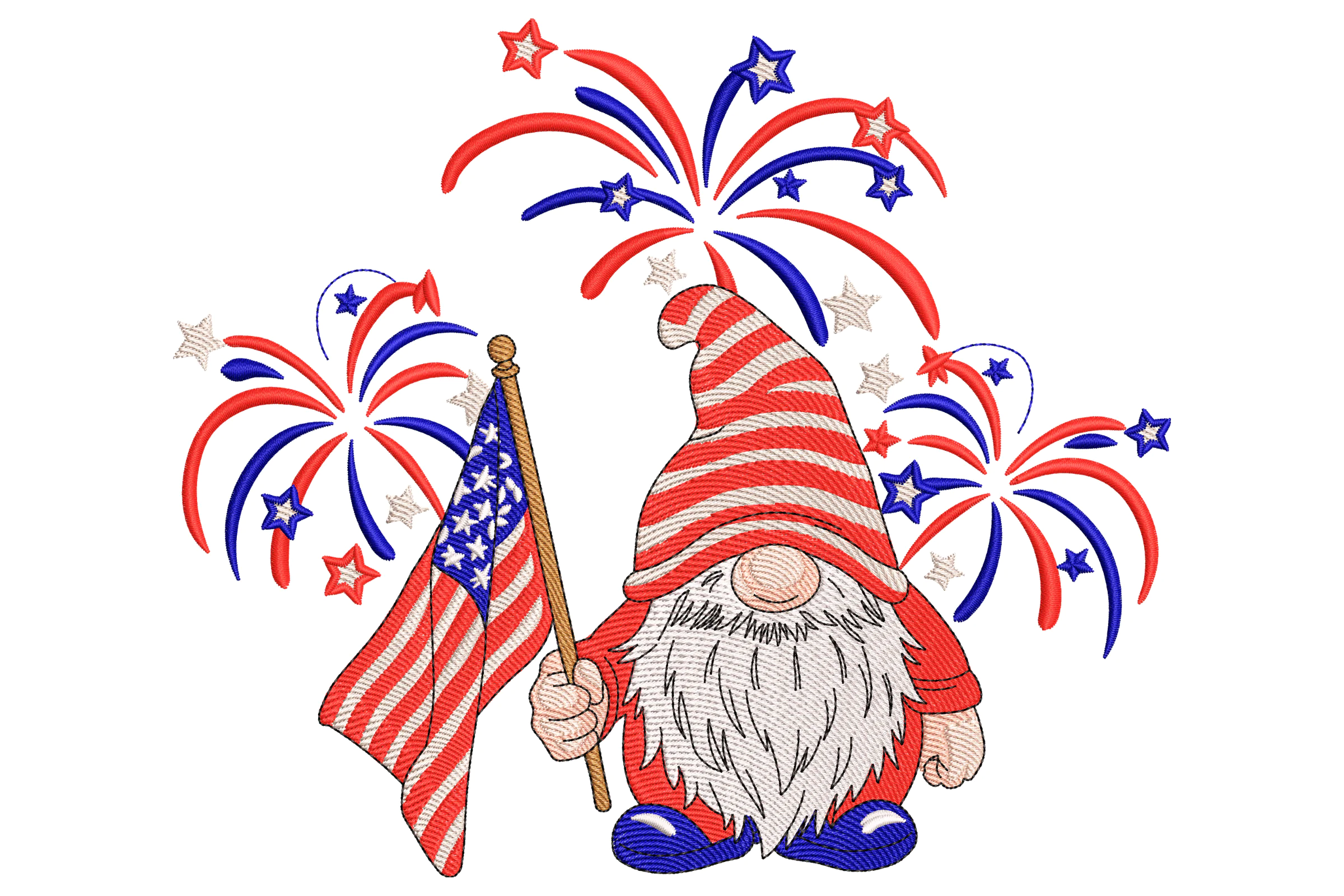 4th of July Gnome Embroidery