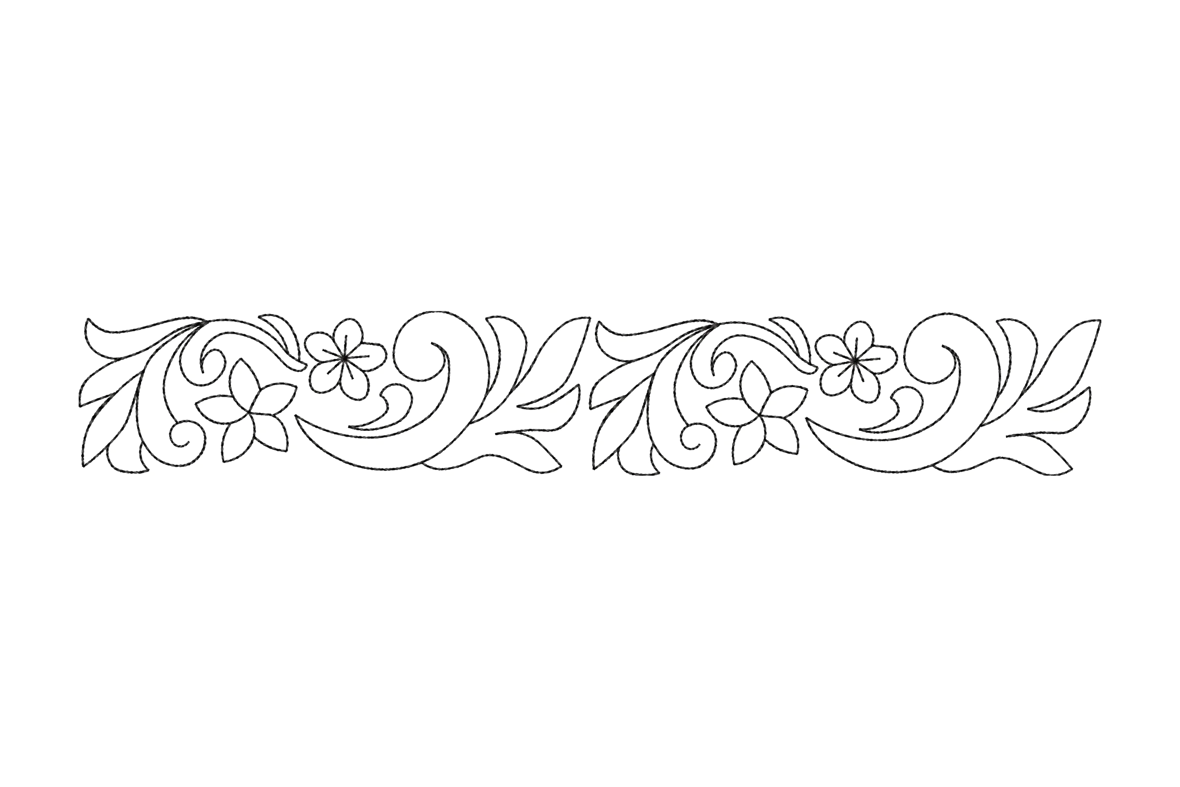 Simple Floral Border Machine Embroidery Design
