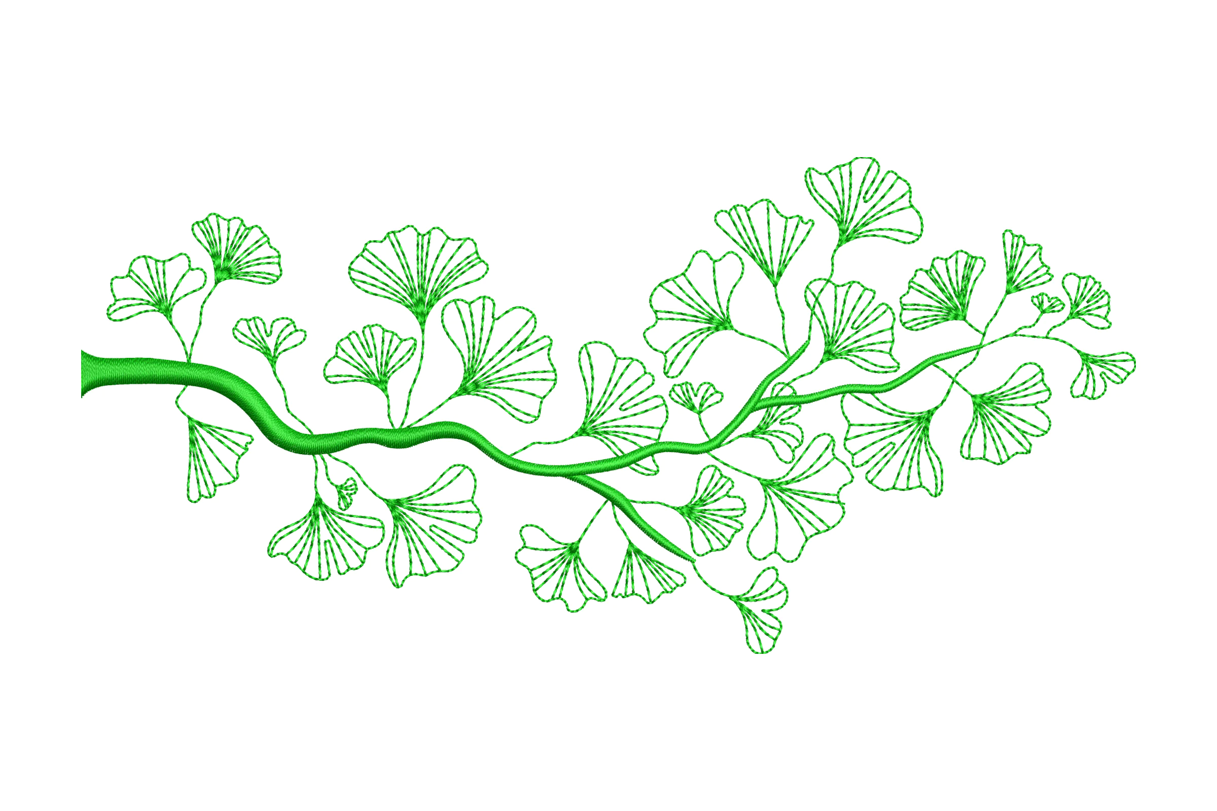 Ginkgo Leaf Machine Embroidery Design