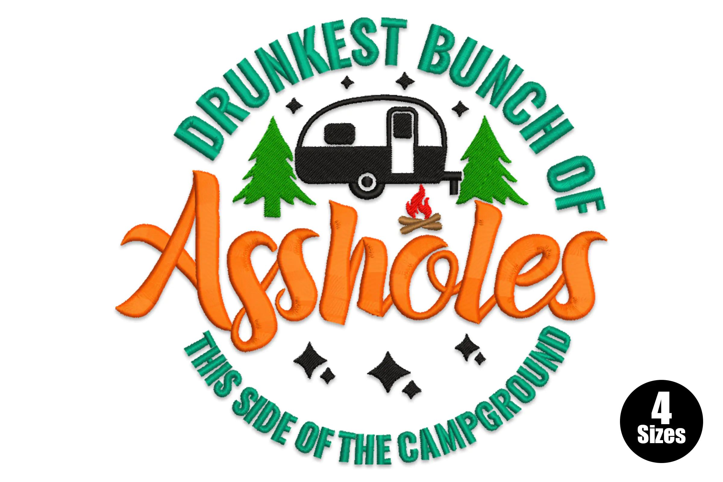 Funny Camping Quotes Embroidery Design
