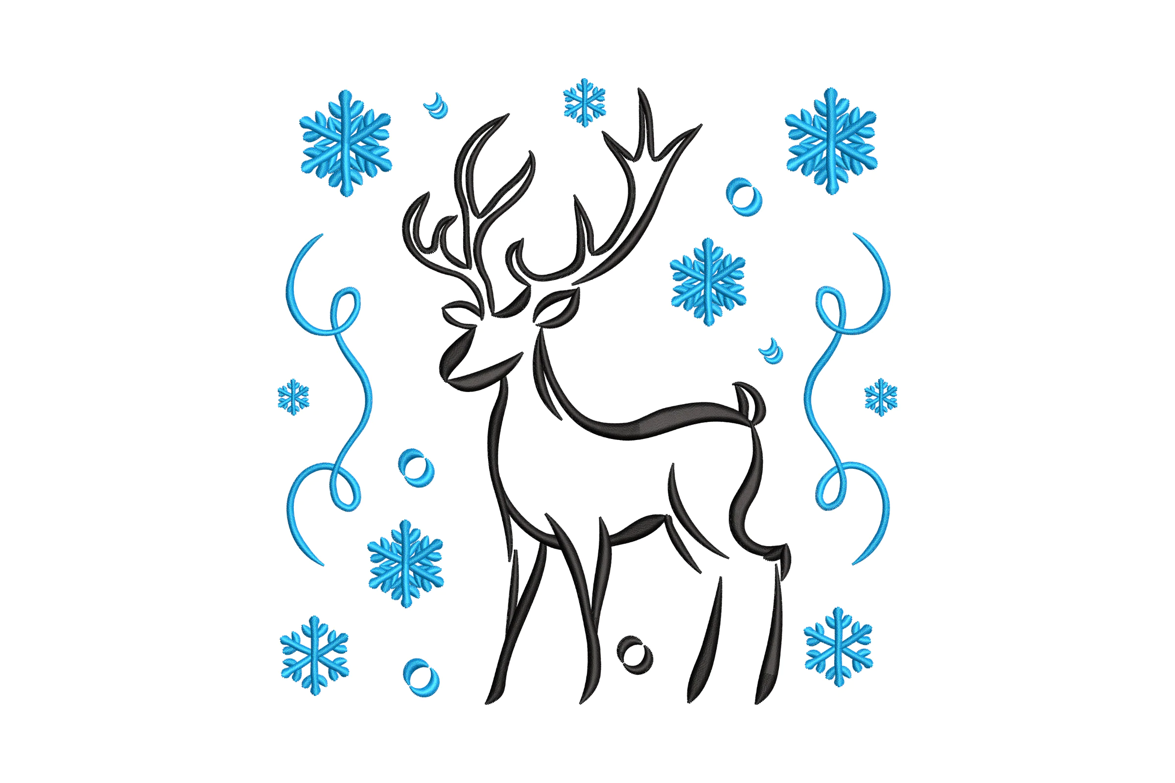 Reindeer Christmas  Embroidery Design