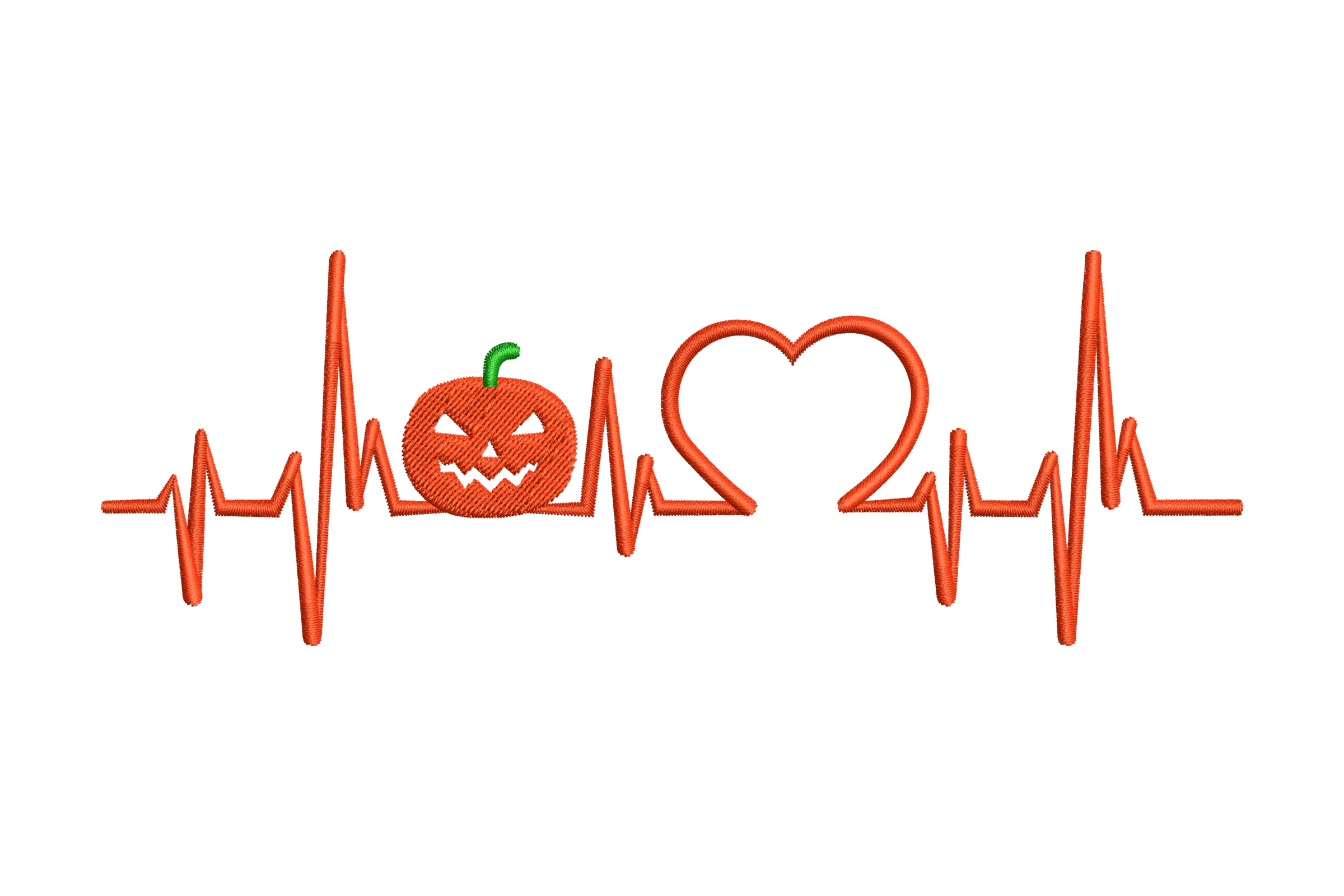Halloween Heartbeat Embroidery File