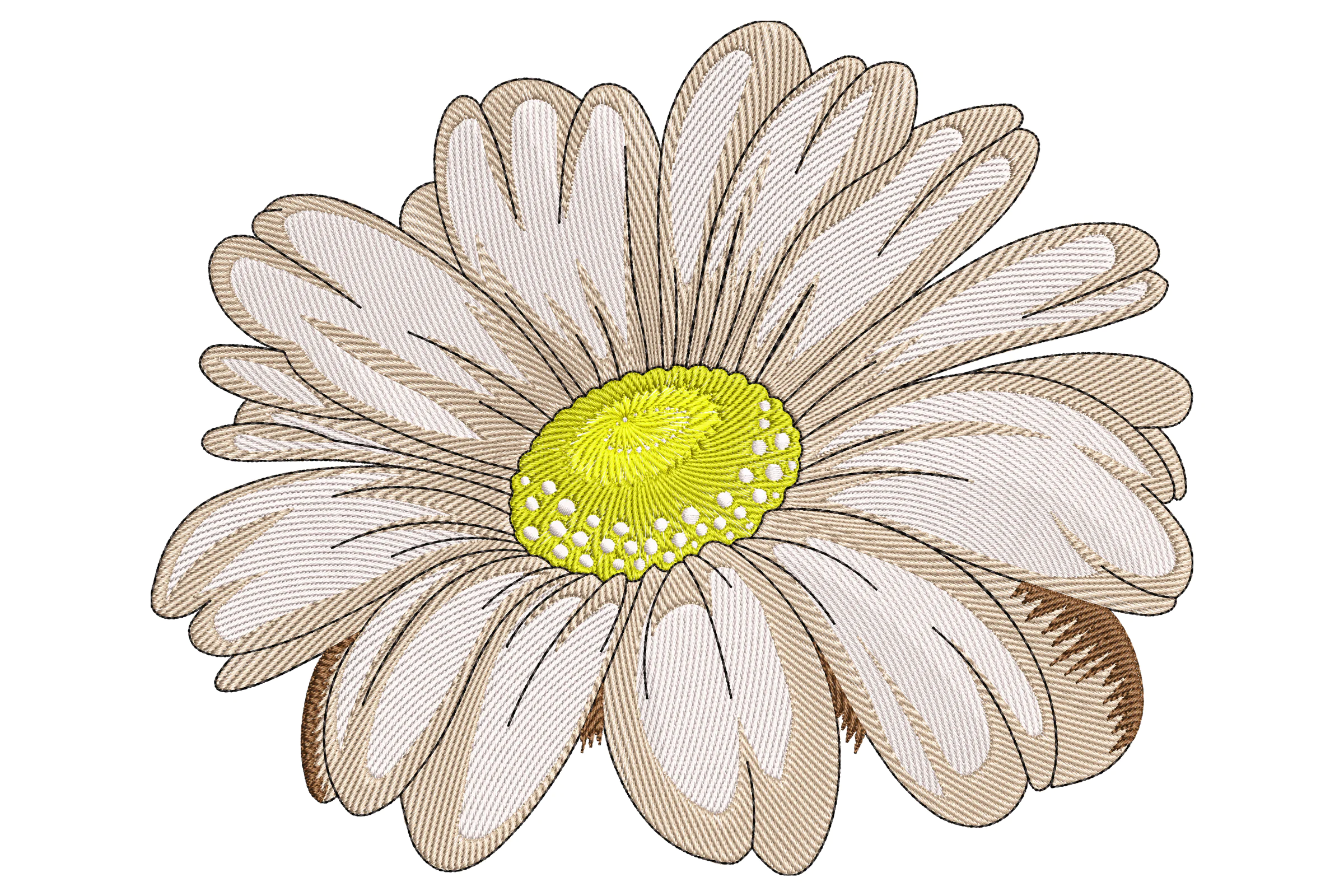 Daisy Flower Machine Embroidery Design