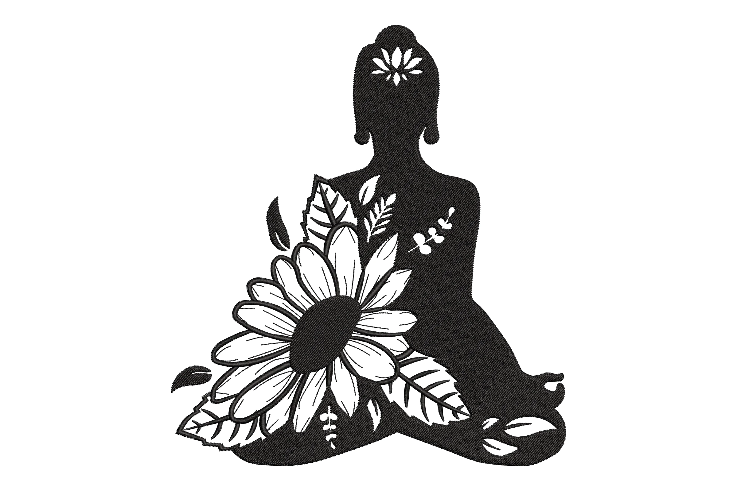 Yoga Lady Embroidery Design