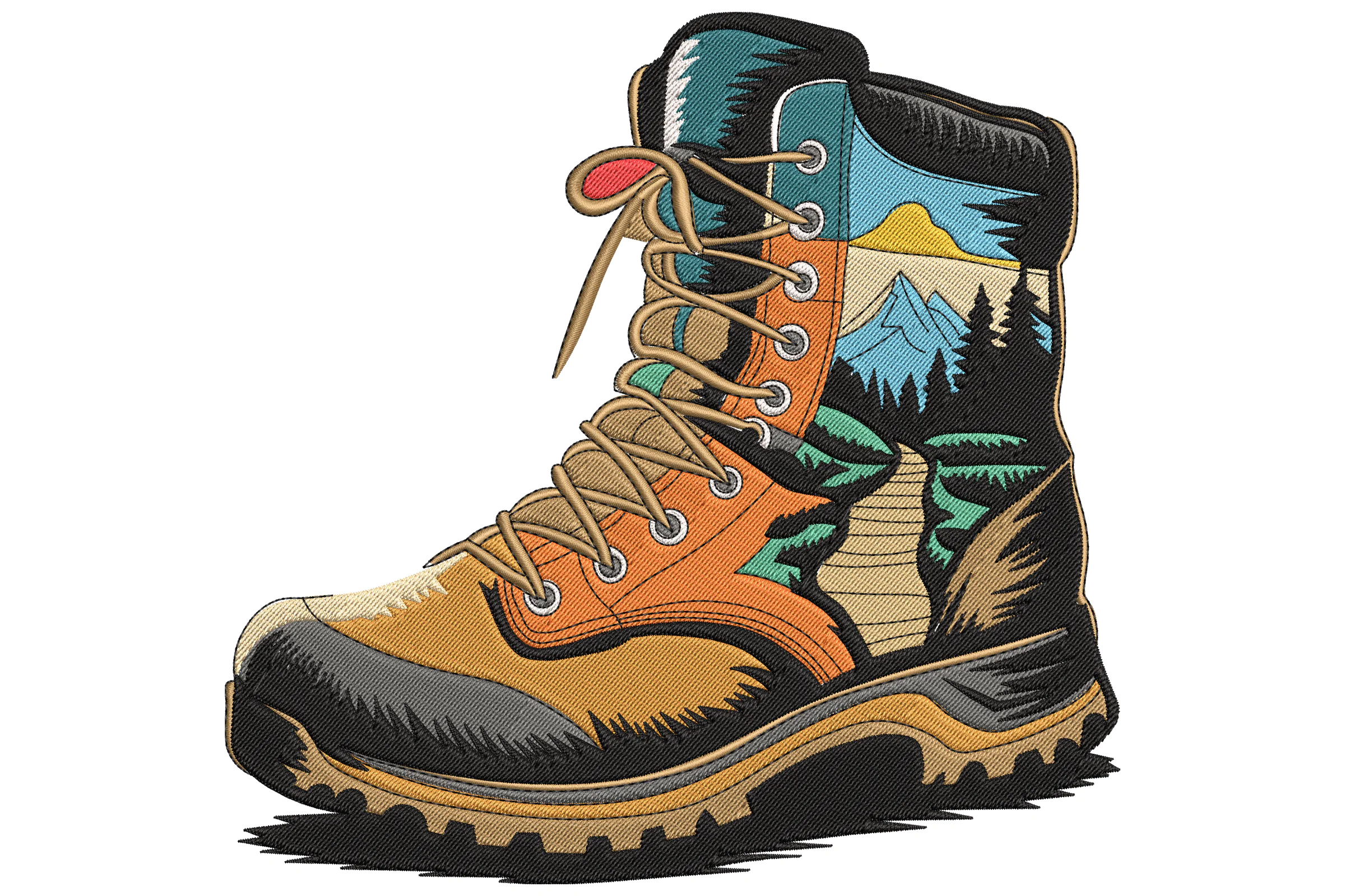 Hiking Boot Embroidery Design