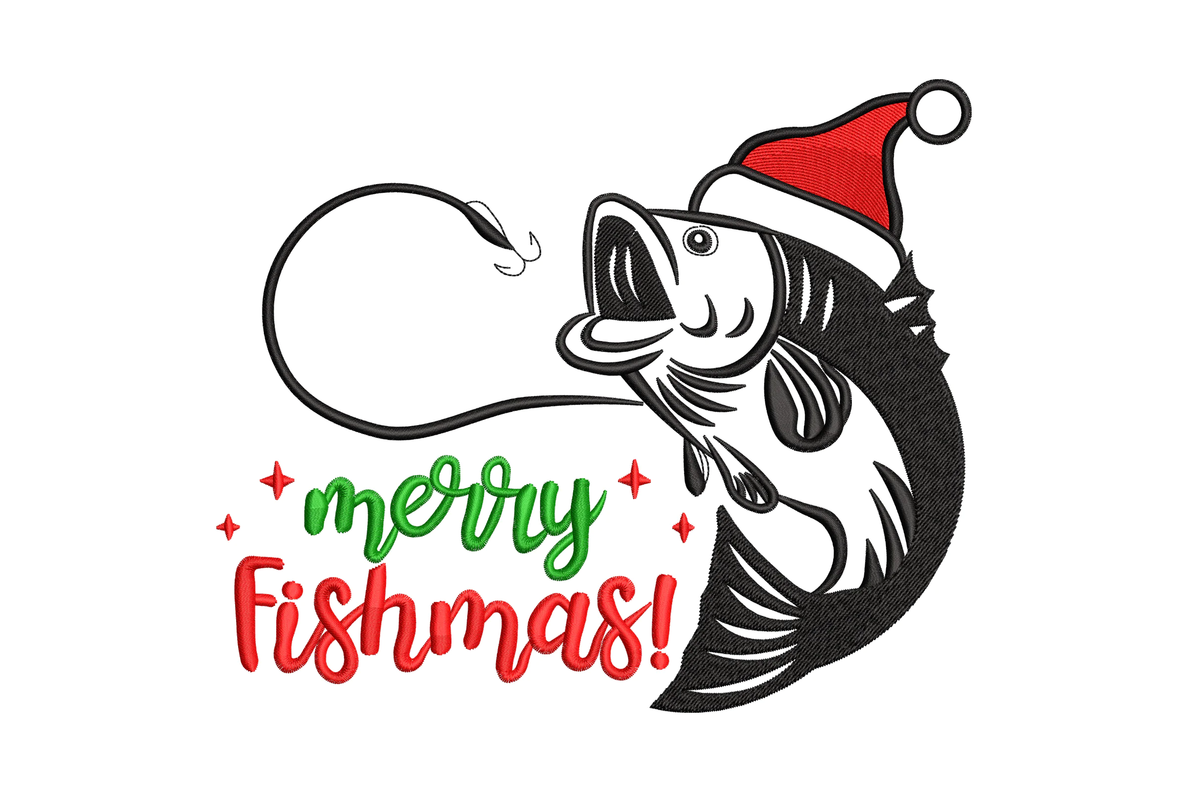 Merry Fishmas Christmas Embroidery Design