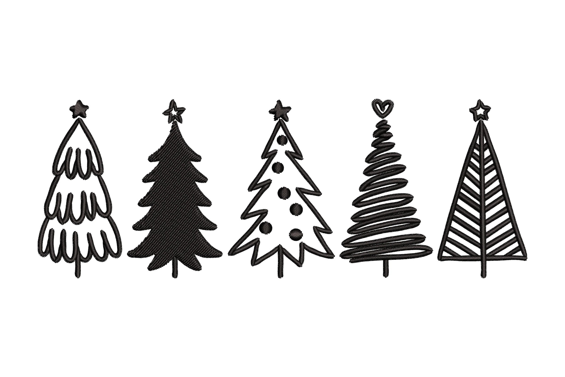 Christmas Trees Machine Embroidery Design Files