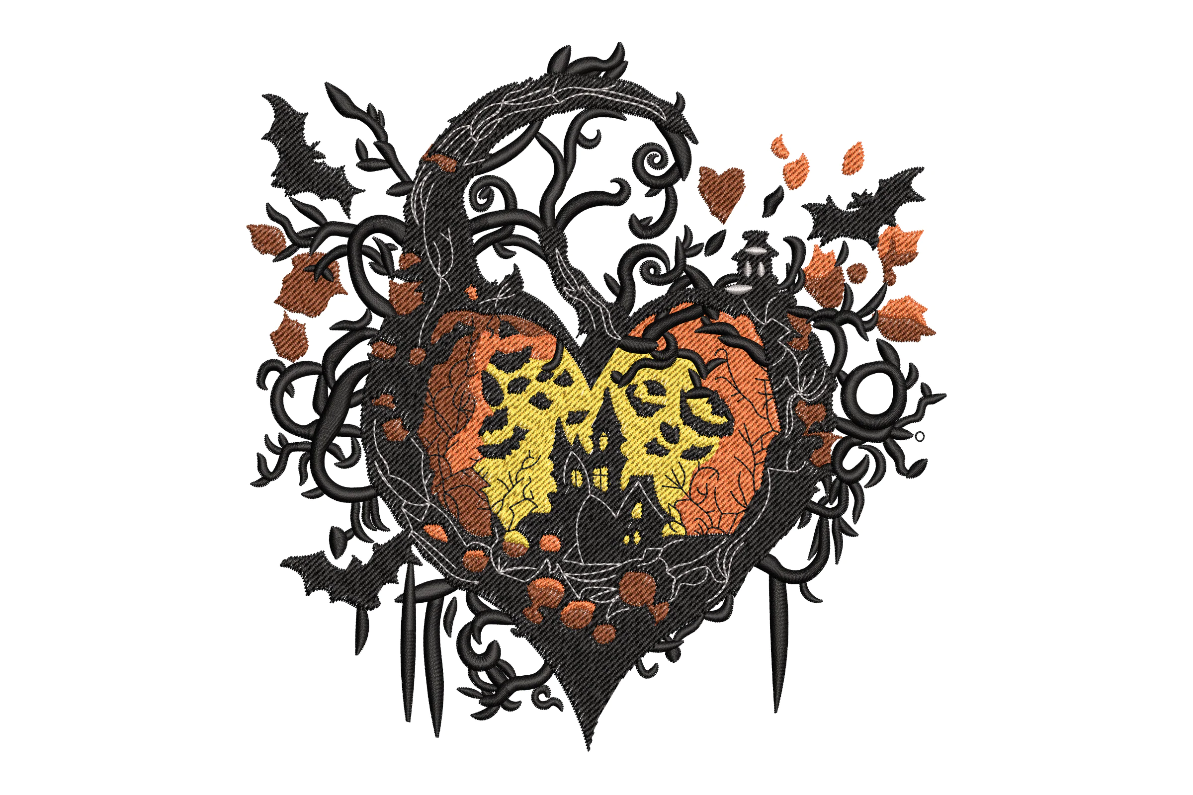 Halloween Heart Embroidery File