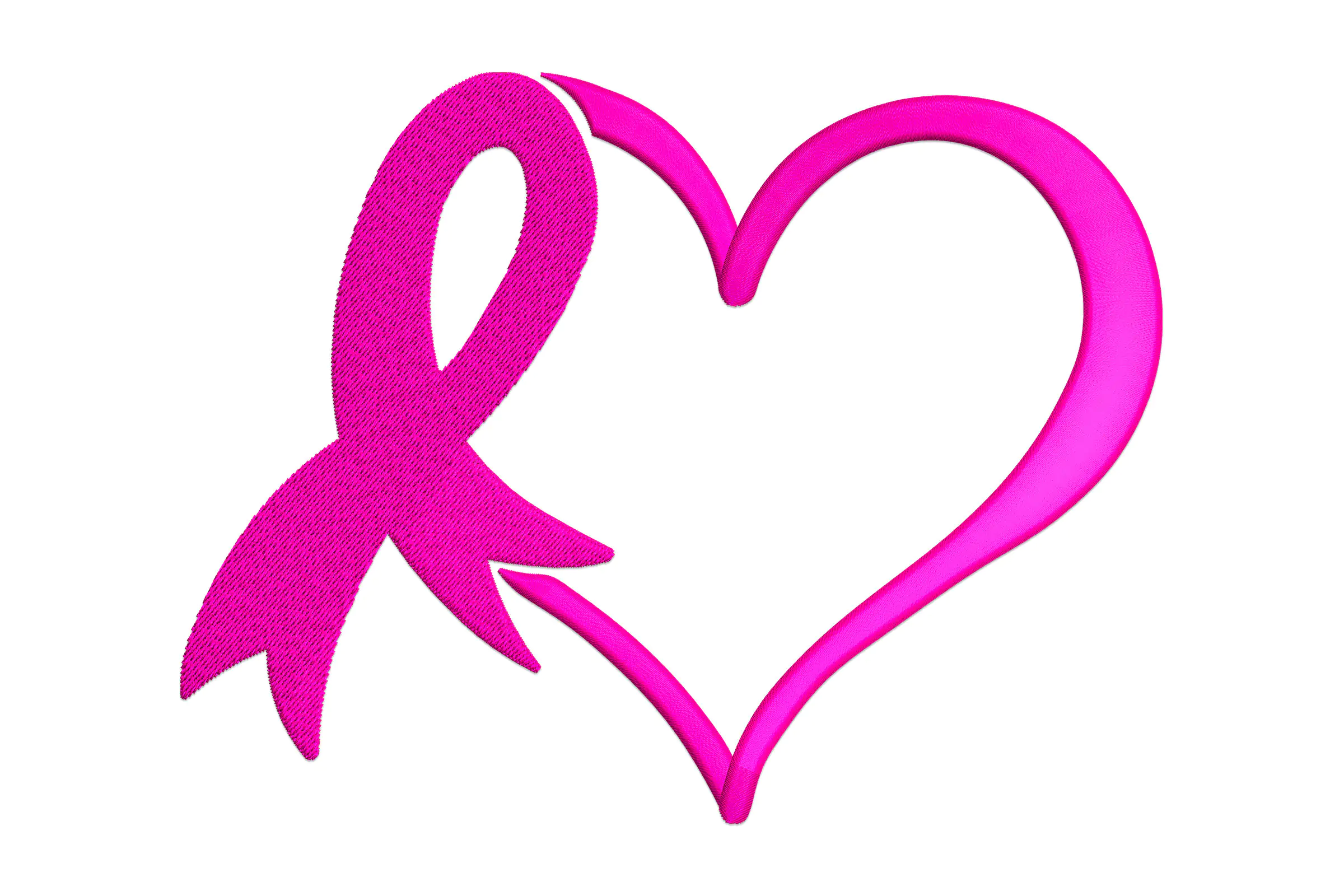 Breast Cancer Bow Embroidery Design