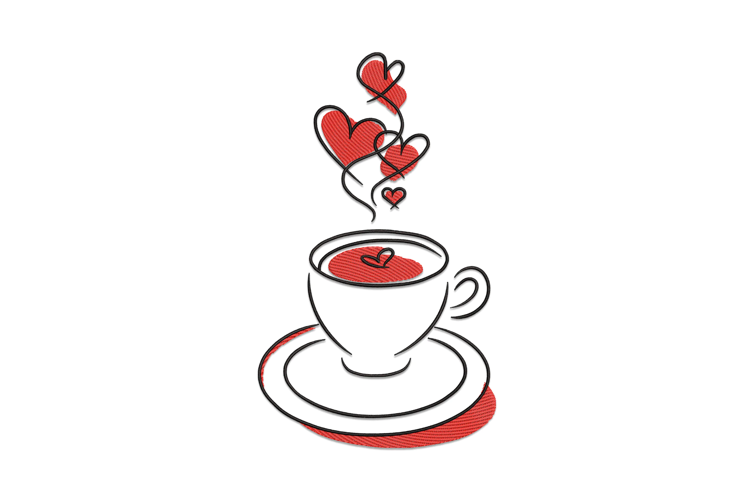 Coffee with Love Embroidery Design