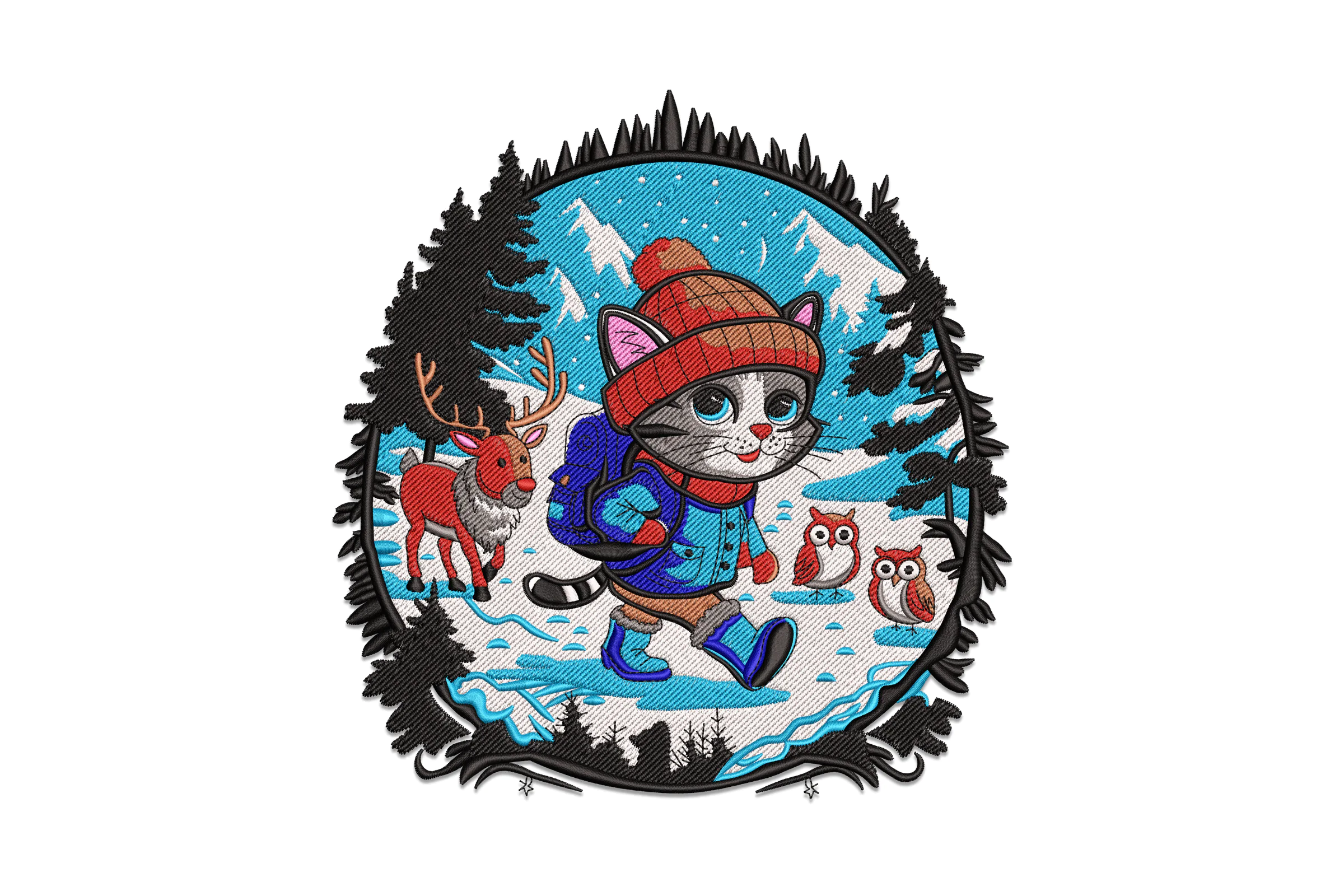 Christmas Cat Digital Embroidery Design