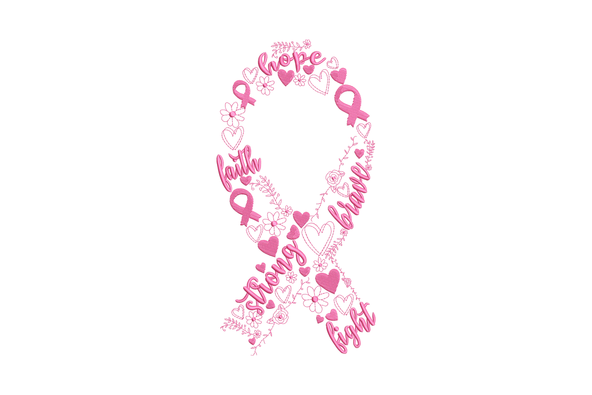 Breast Cancer Awareness Month Embroidery Design