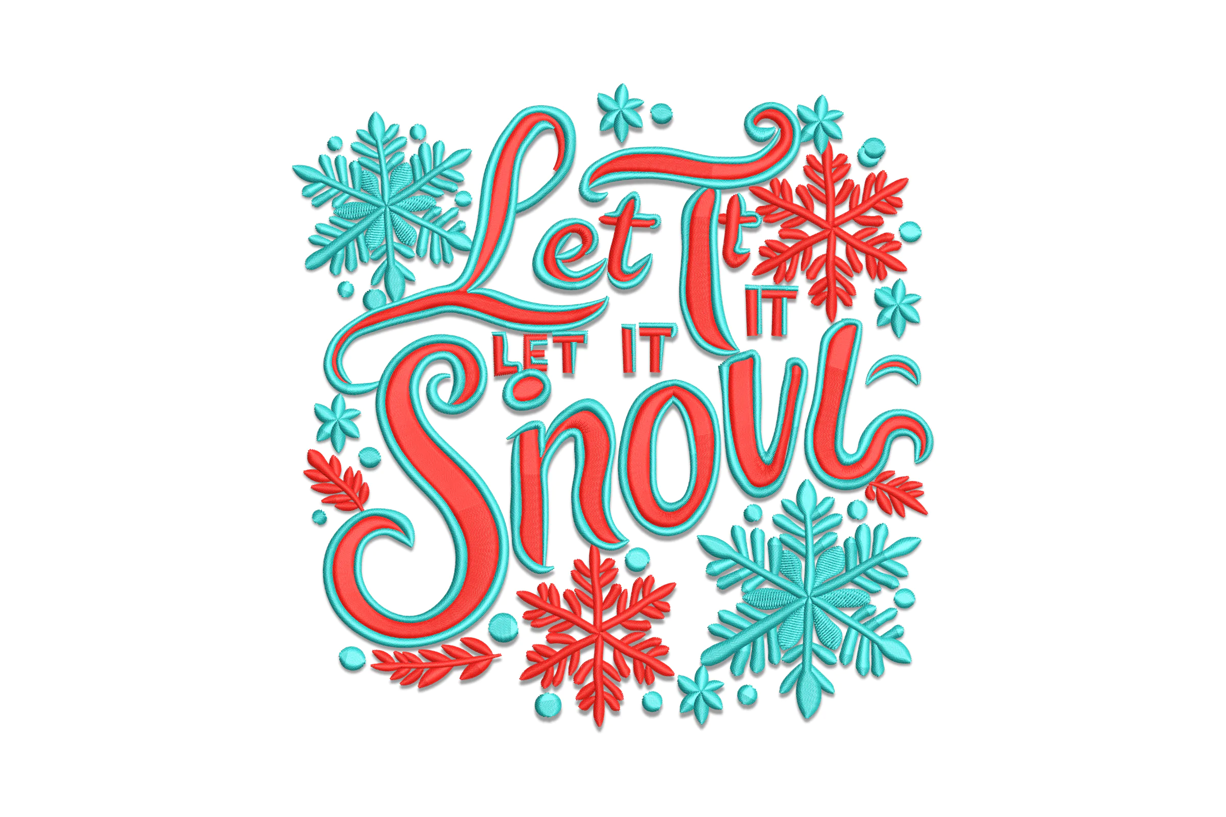 Let It Snow Machine Embroidery Design Pattern