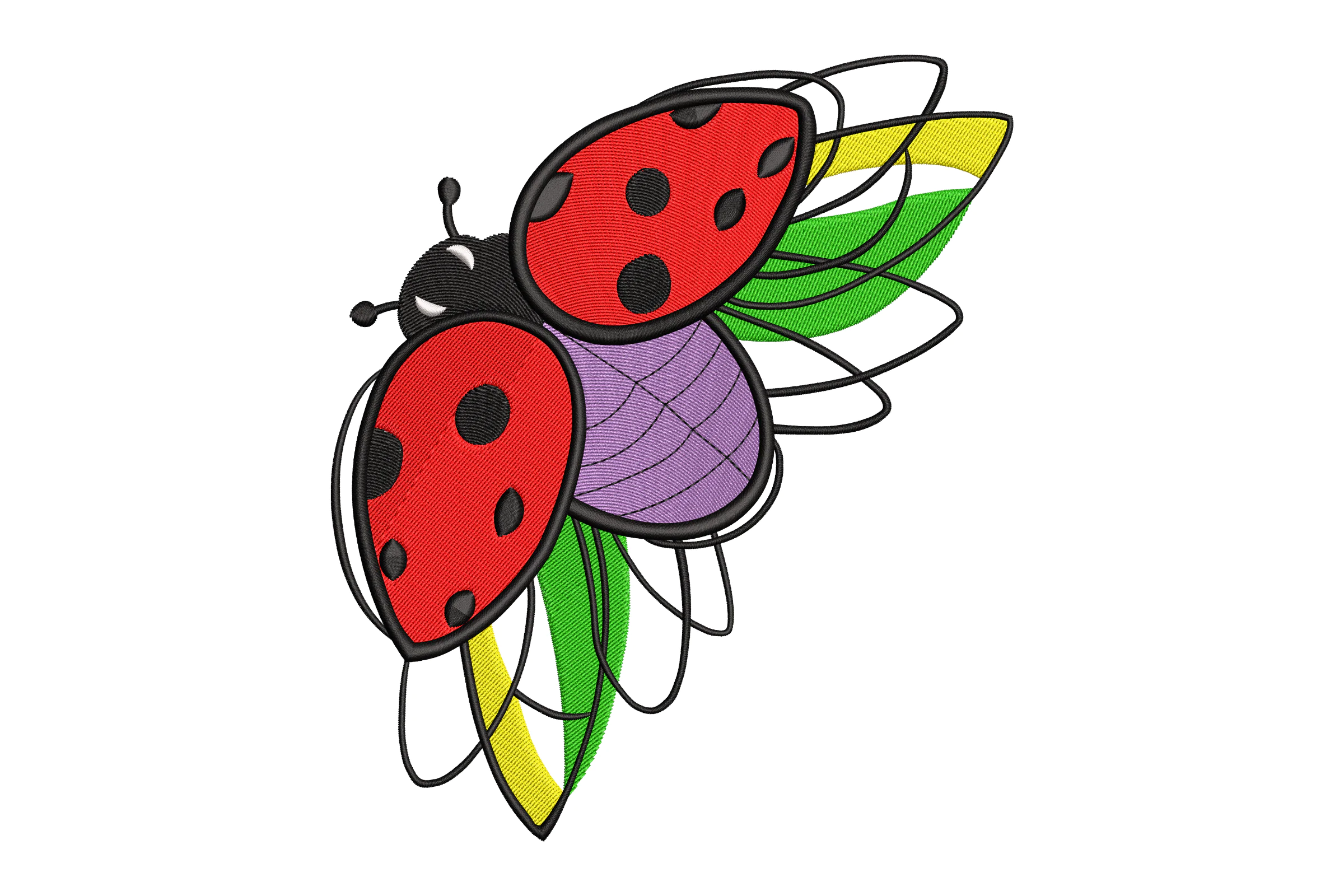 Abstract Ladybug Embroidery Design