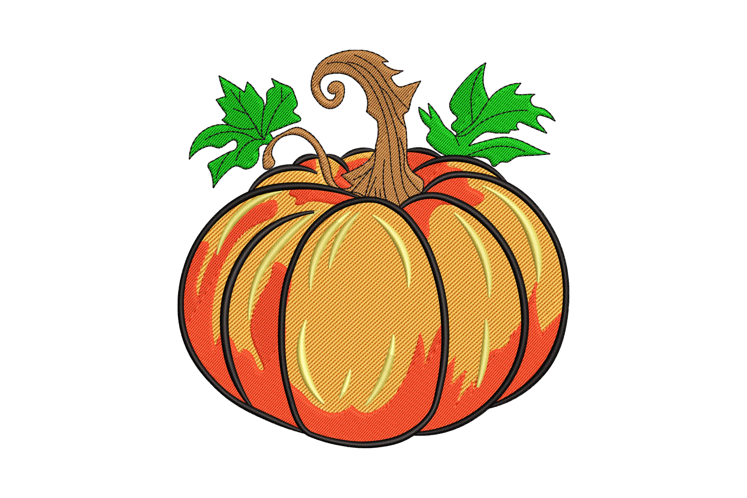Vibrant Autumn Pumpkin Embroidery Design