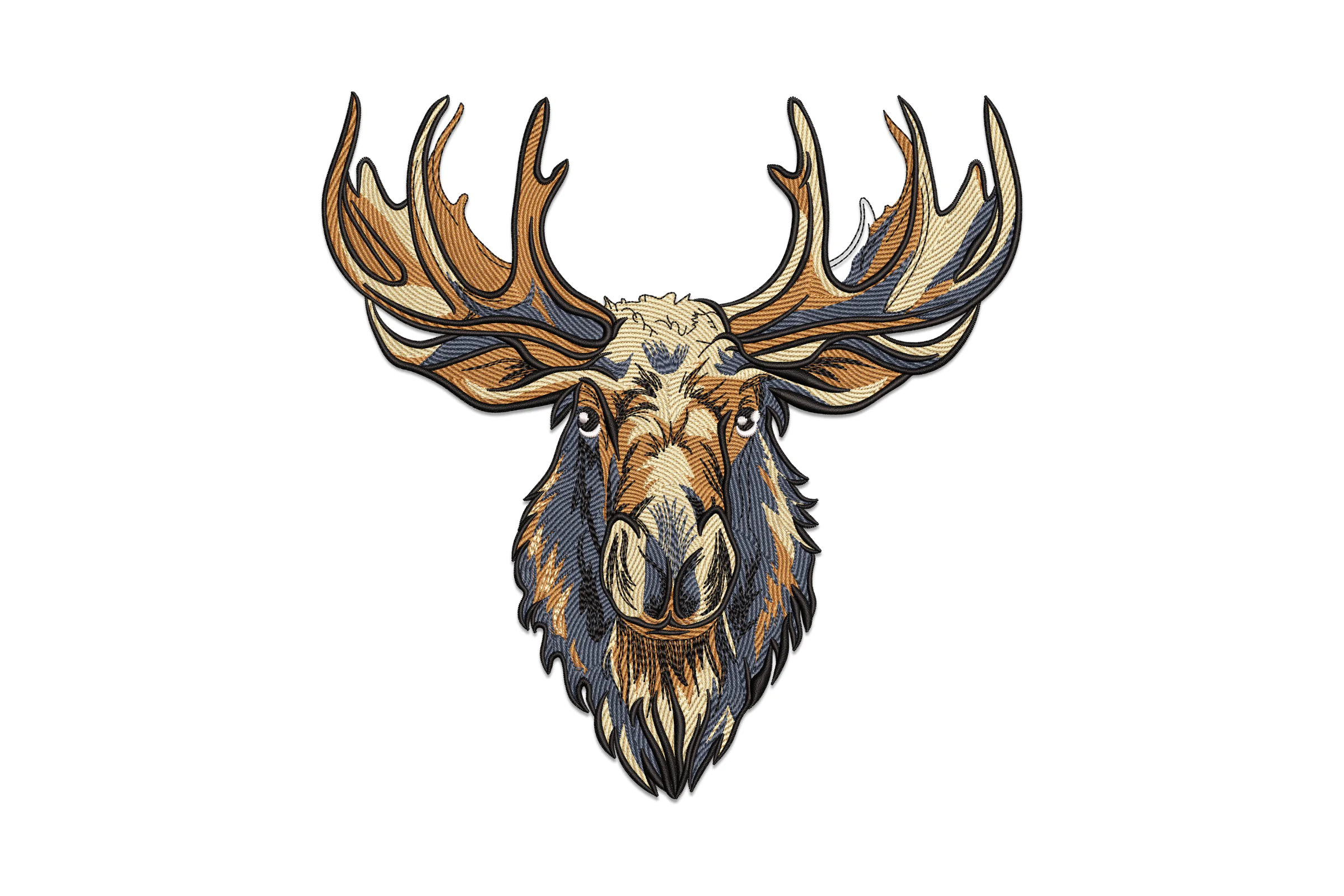 Moose Head Embroidery Design