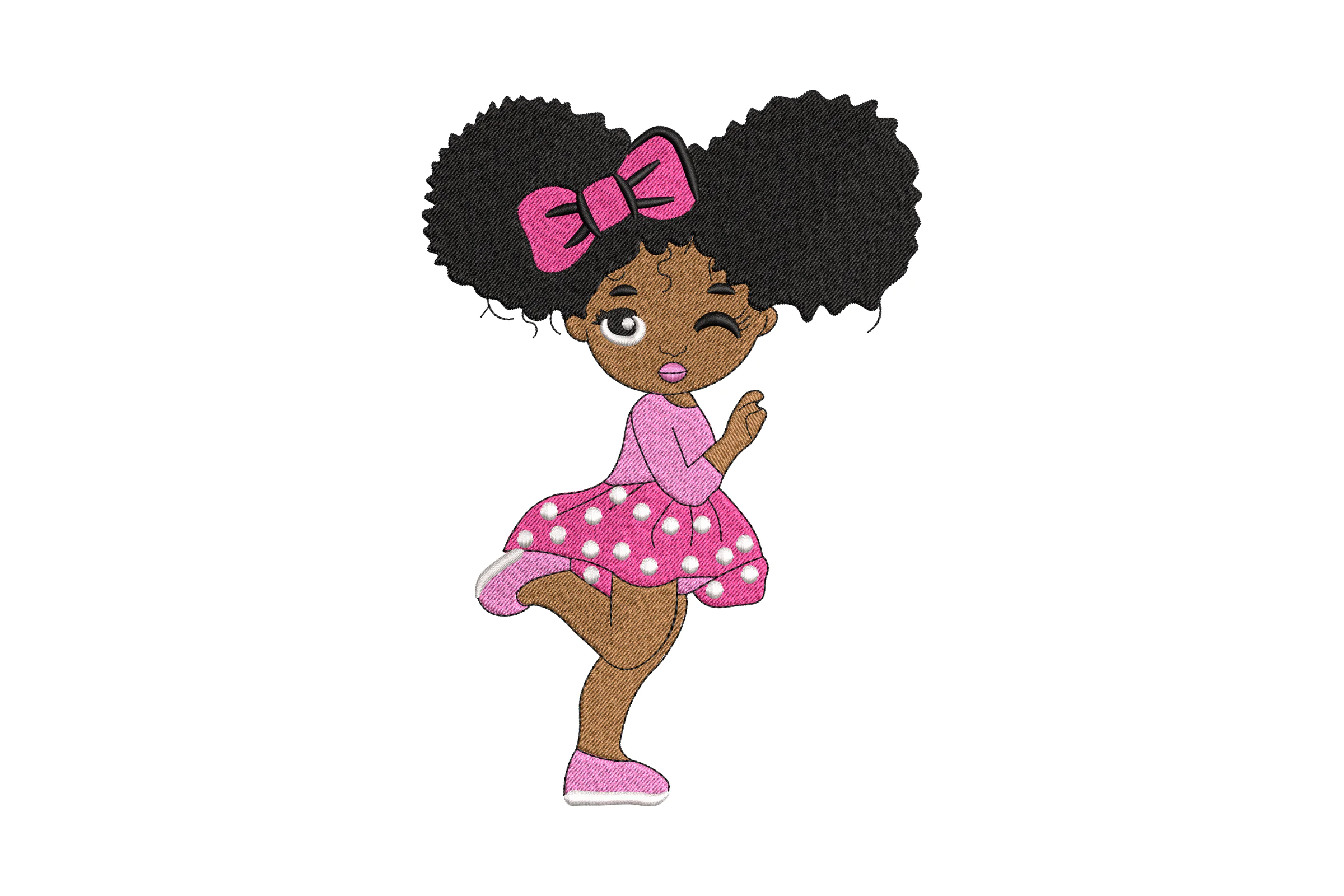 Afro Hairstyles For Kids Embroidery Design