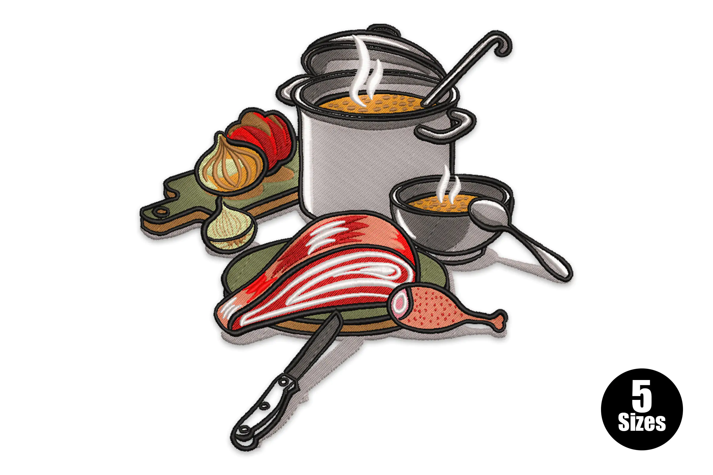 Chef Kitchen Cooking Embroidery Design