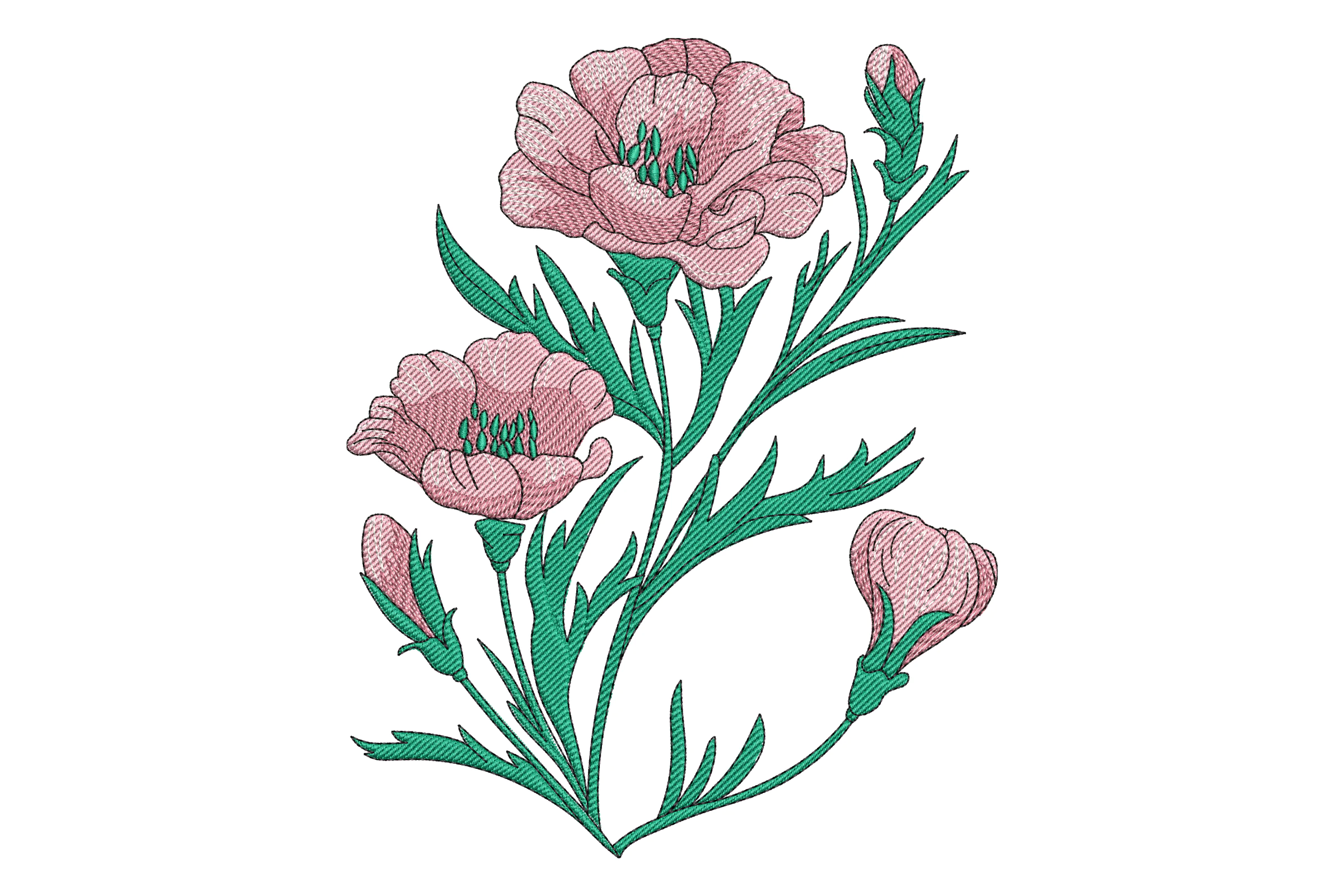 Floral Bloom Embroidery Design