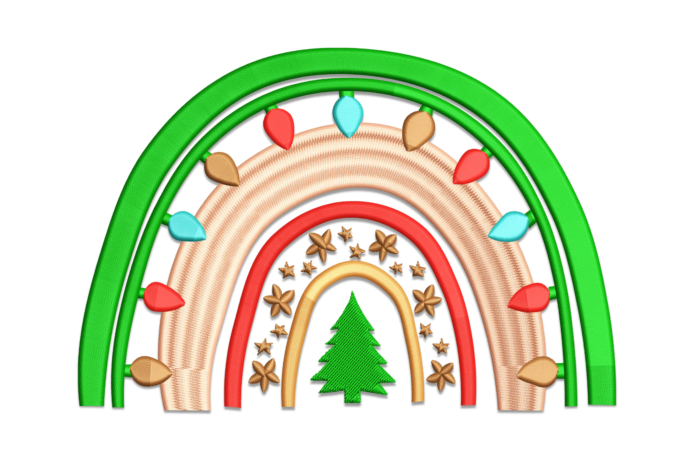 Christmas Rainbow Embroidery Design Pattern