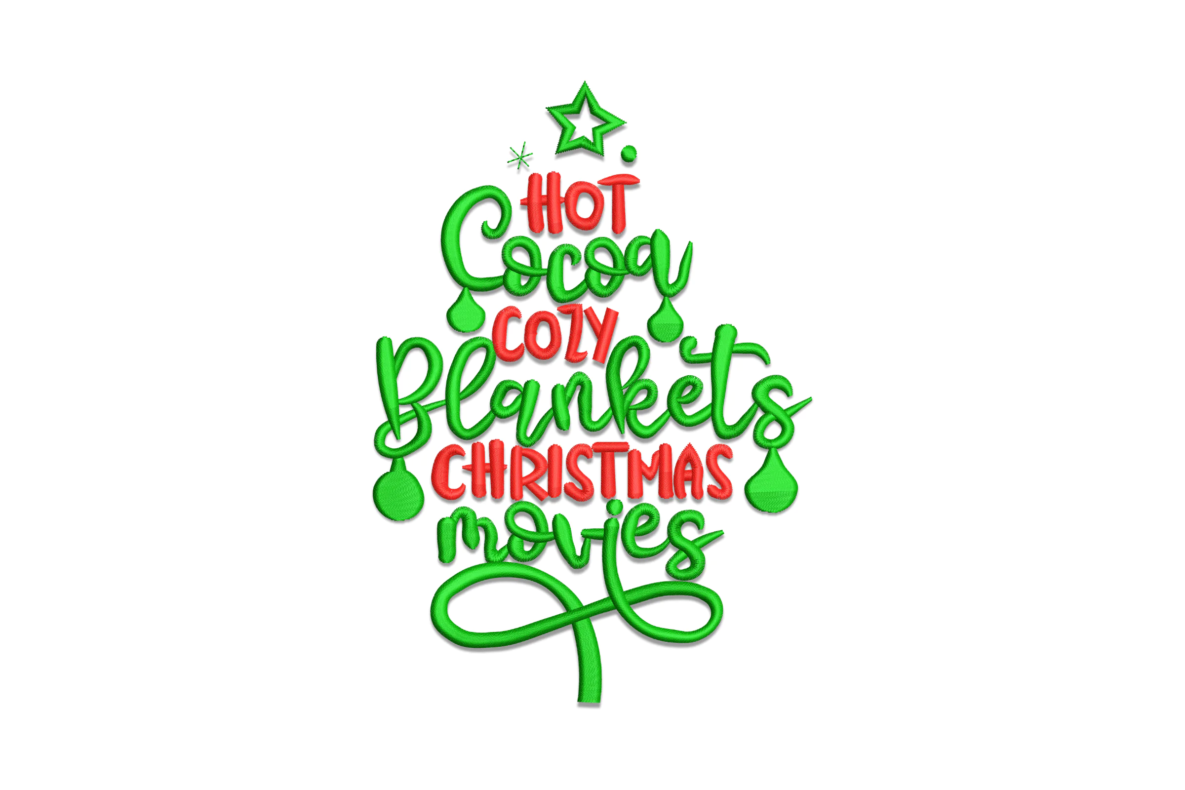 Hot Cocoa, Cozy Blankets, Christmas Movies Embroidery Design