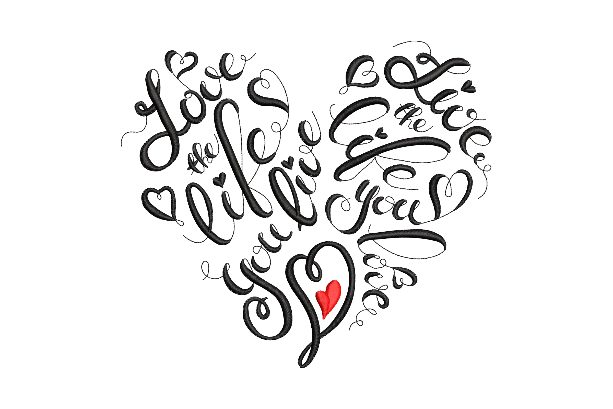 Inspirational Heart Shaped Machine Embroidery