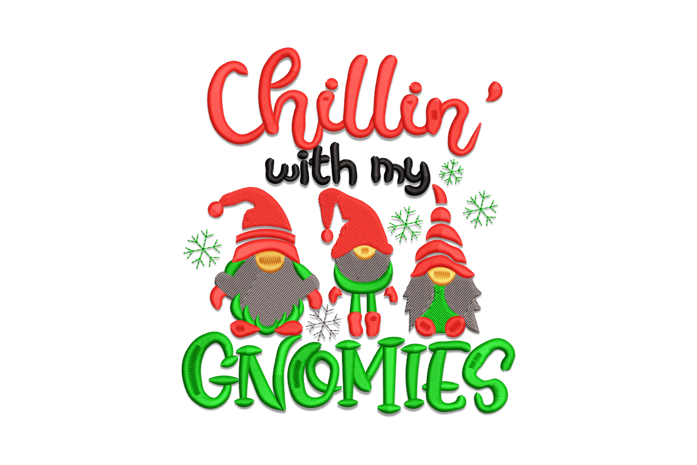Chillin’ with My Gnomies Embroidery Design