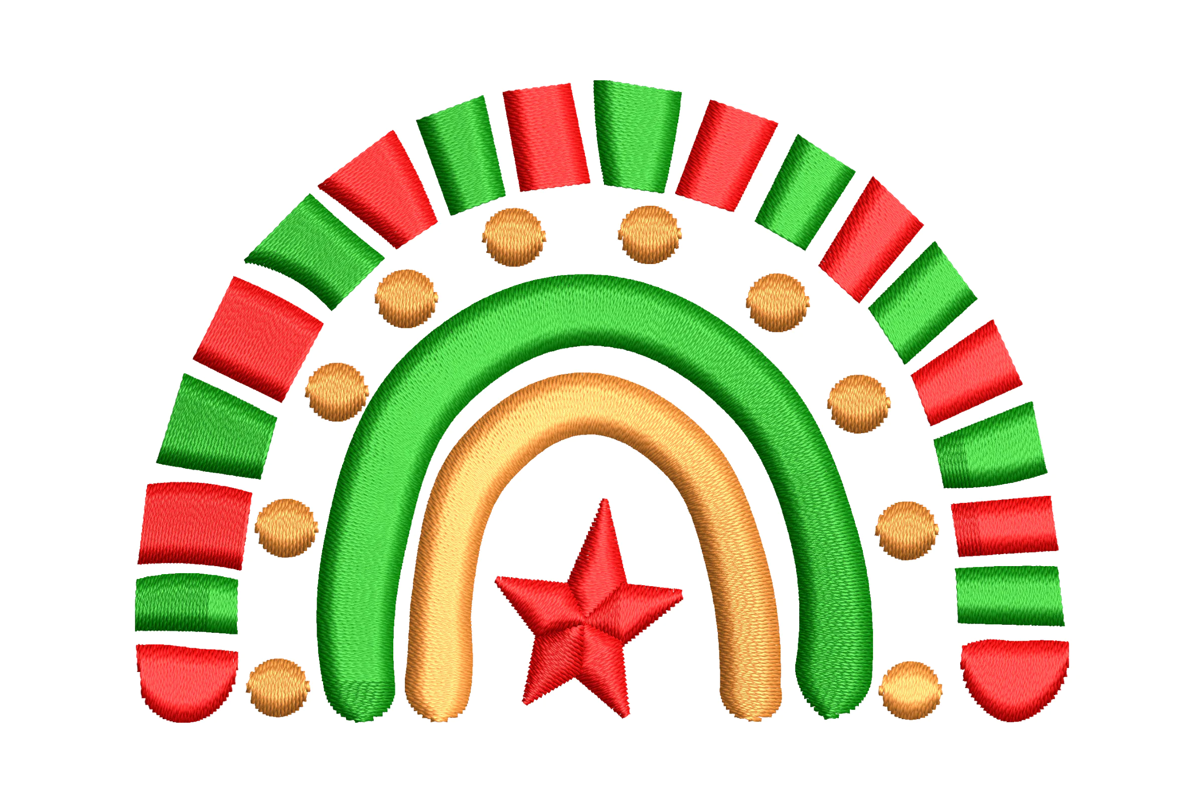 Christmas Rainbow Machine  Embroidery Design
