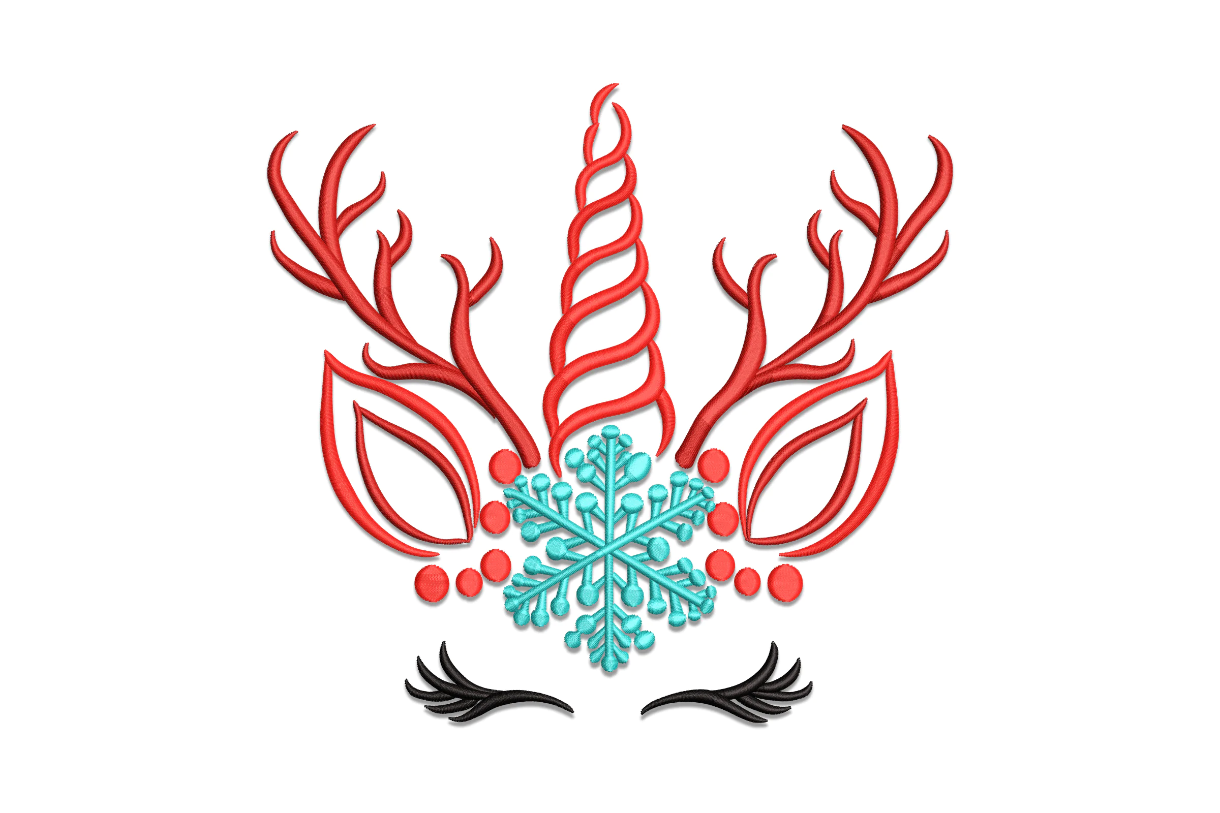 Face Reindeer Christmas Embroidery Design