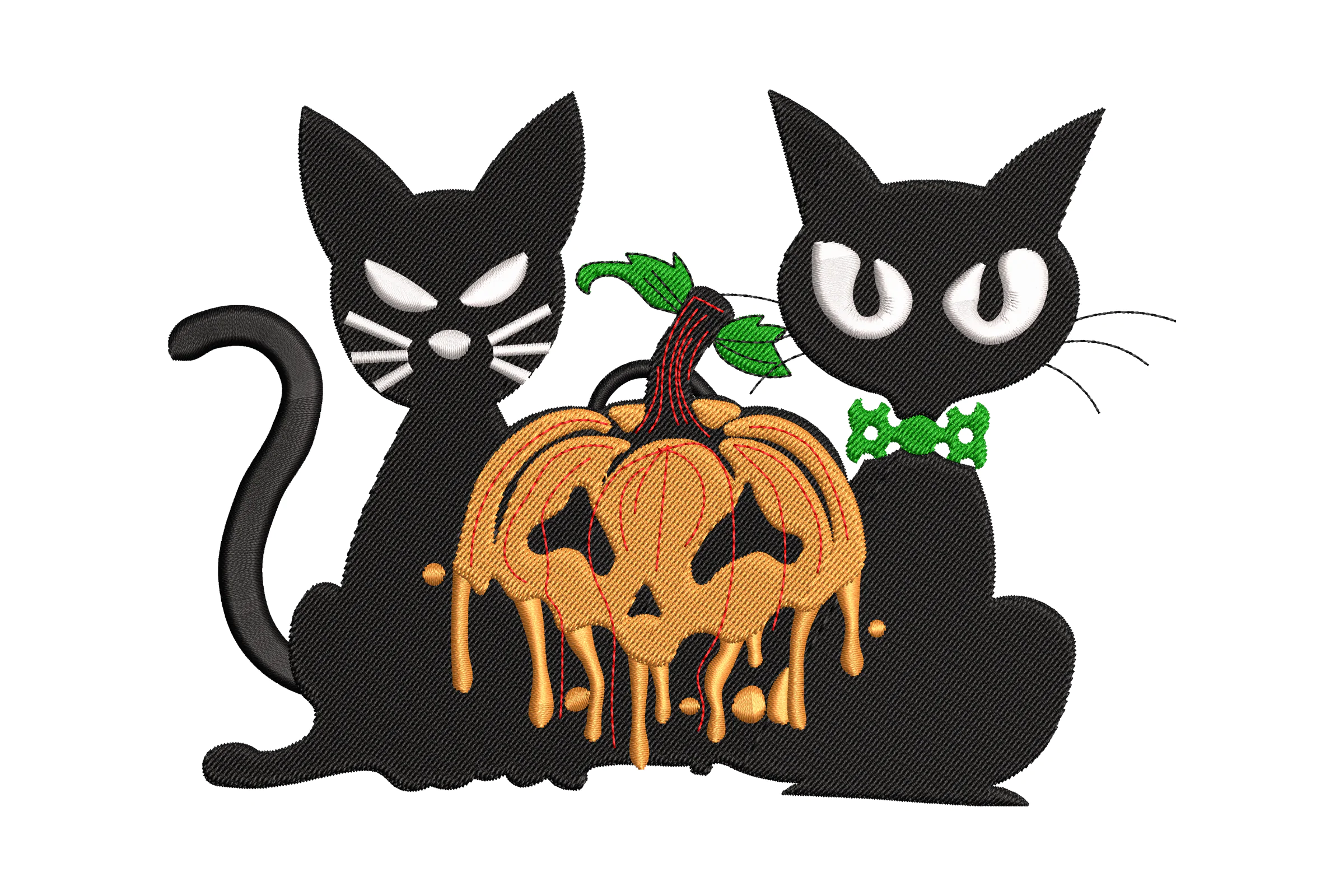 Halloween Cats Pumpkin Embroidery Design