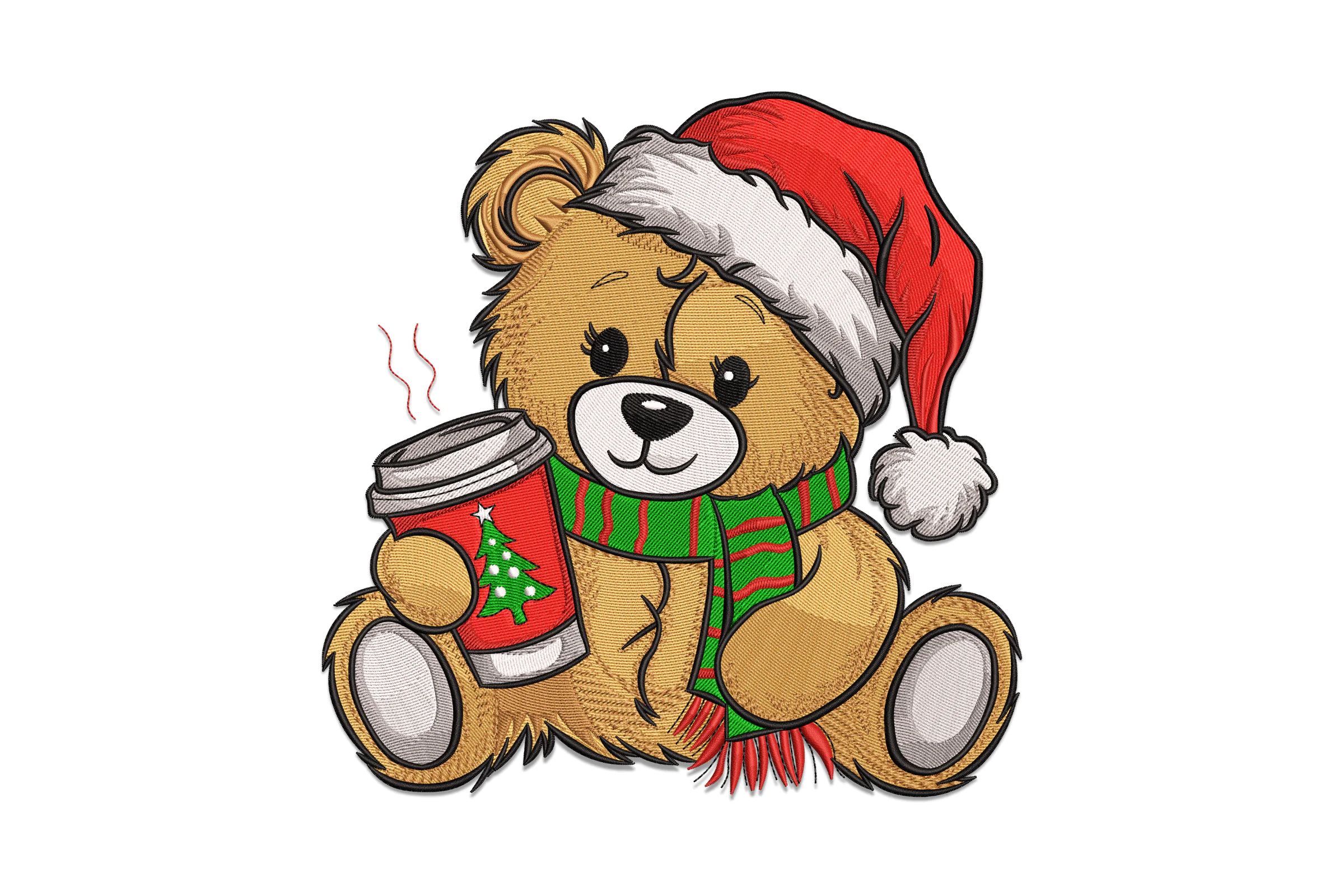 Christmas Bear Embroidery Pattern