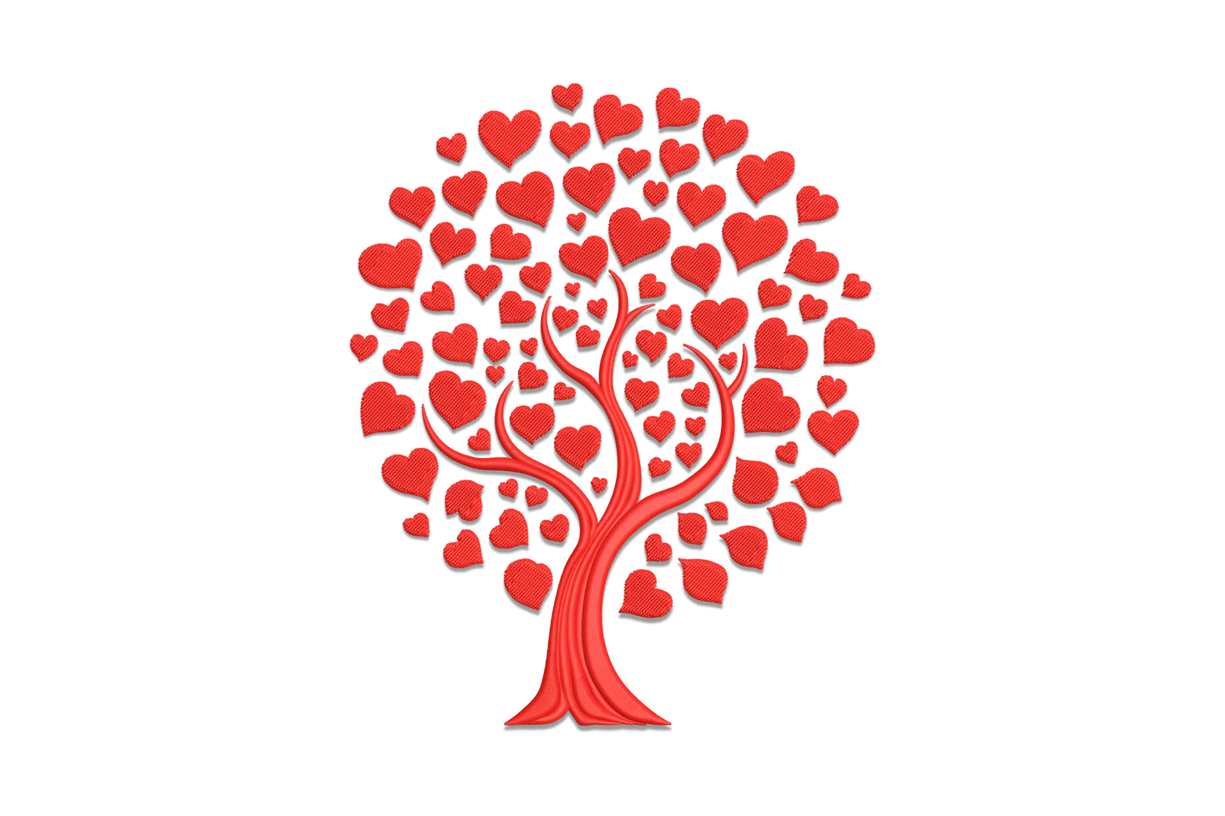 Heart Tree Embroidery Design Pattern