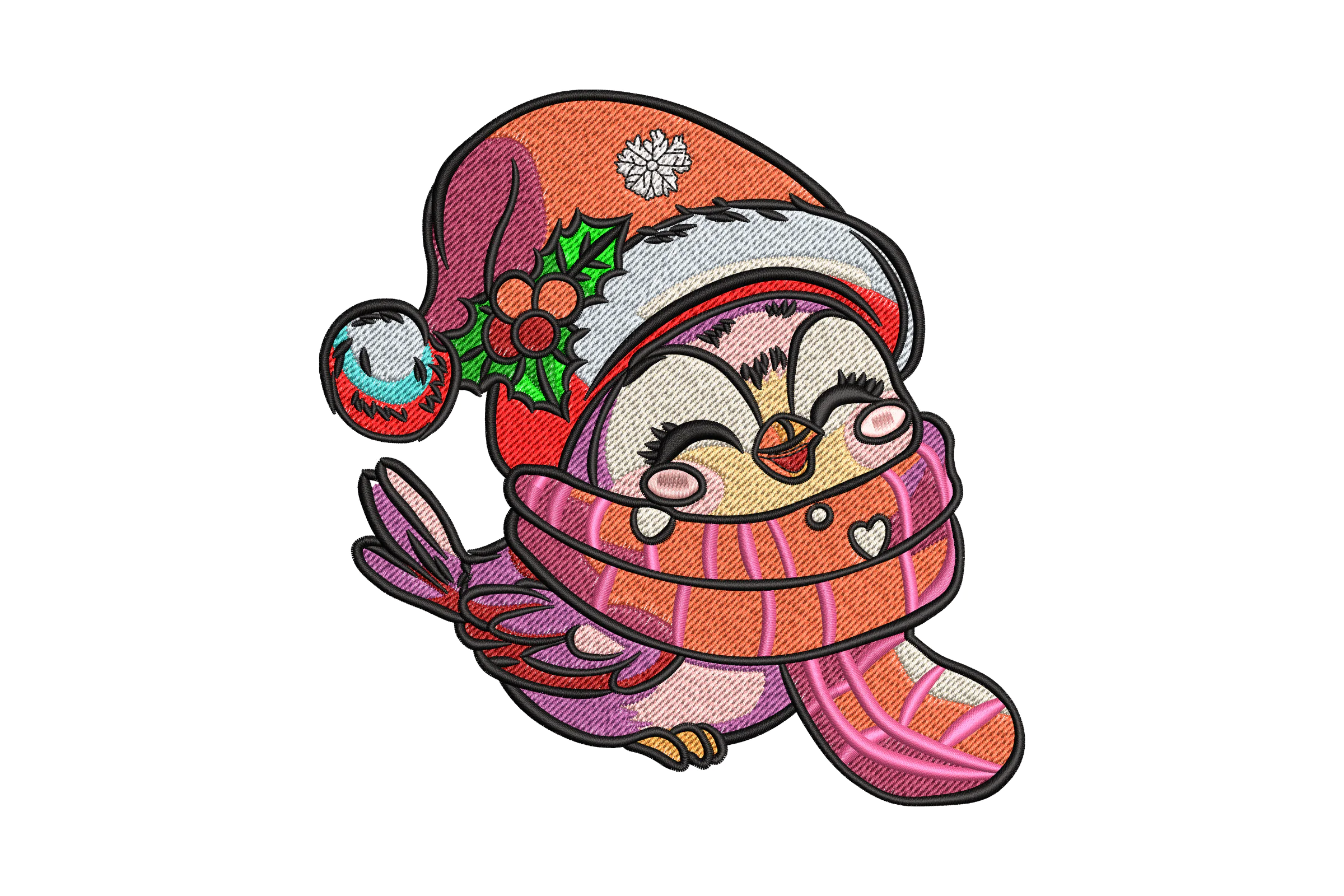 Christmas Bird - Machine Embroidery Design