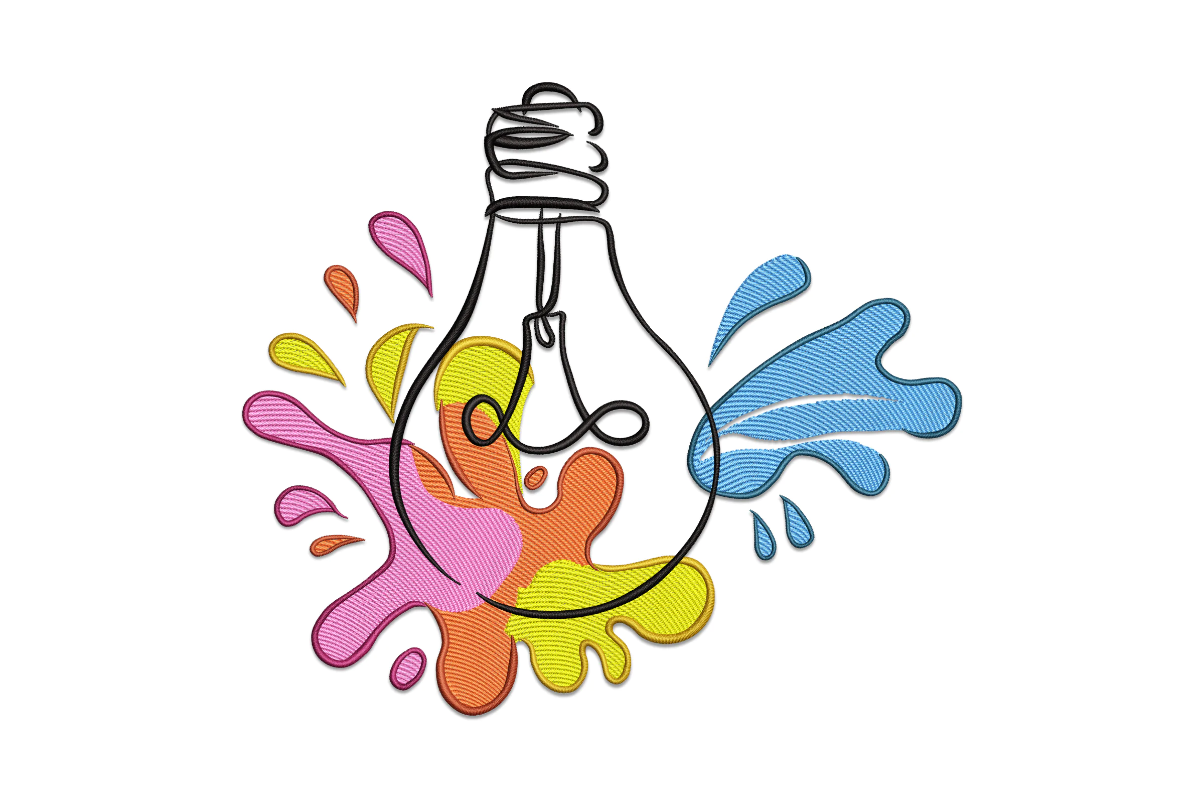 Watercolor Light Bulb Embroidery Design