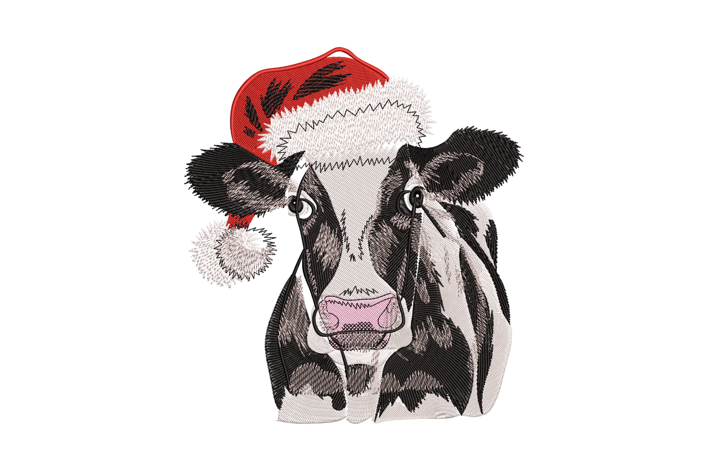 Christmas Cow - Machine Embroidery Design Pattern