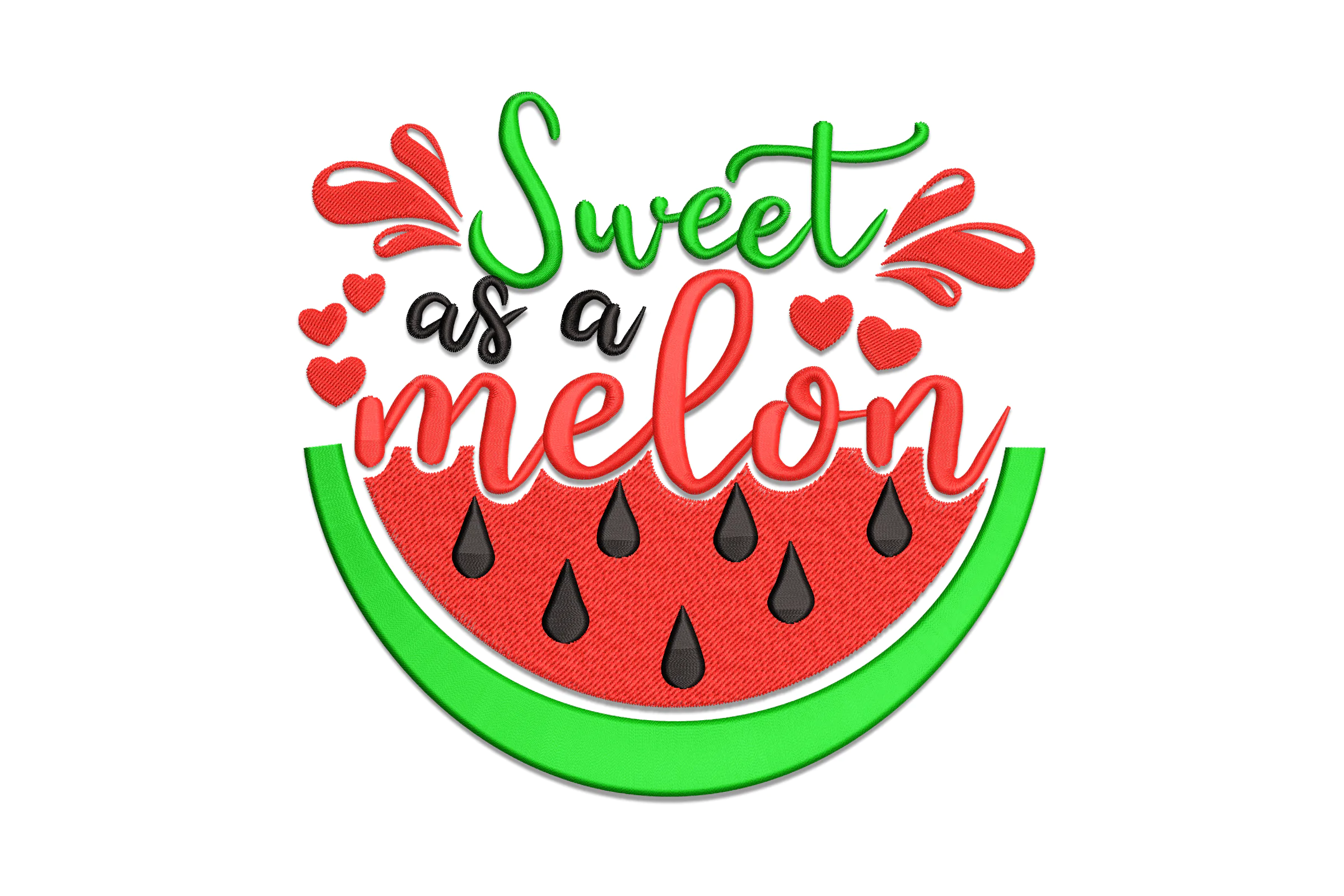 Sweet as a Melon Watermelon Embroidery Design